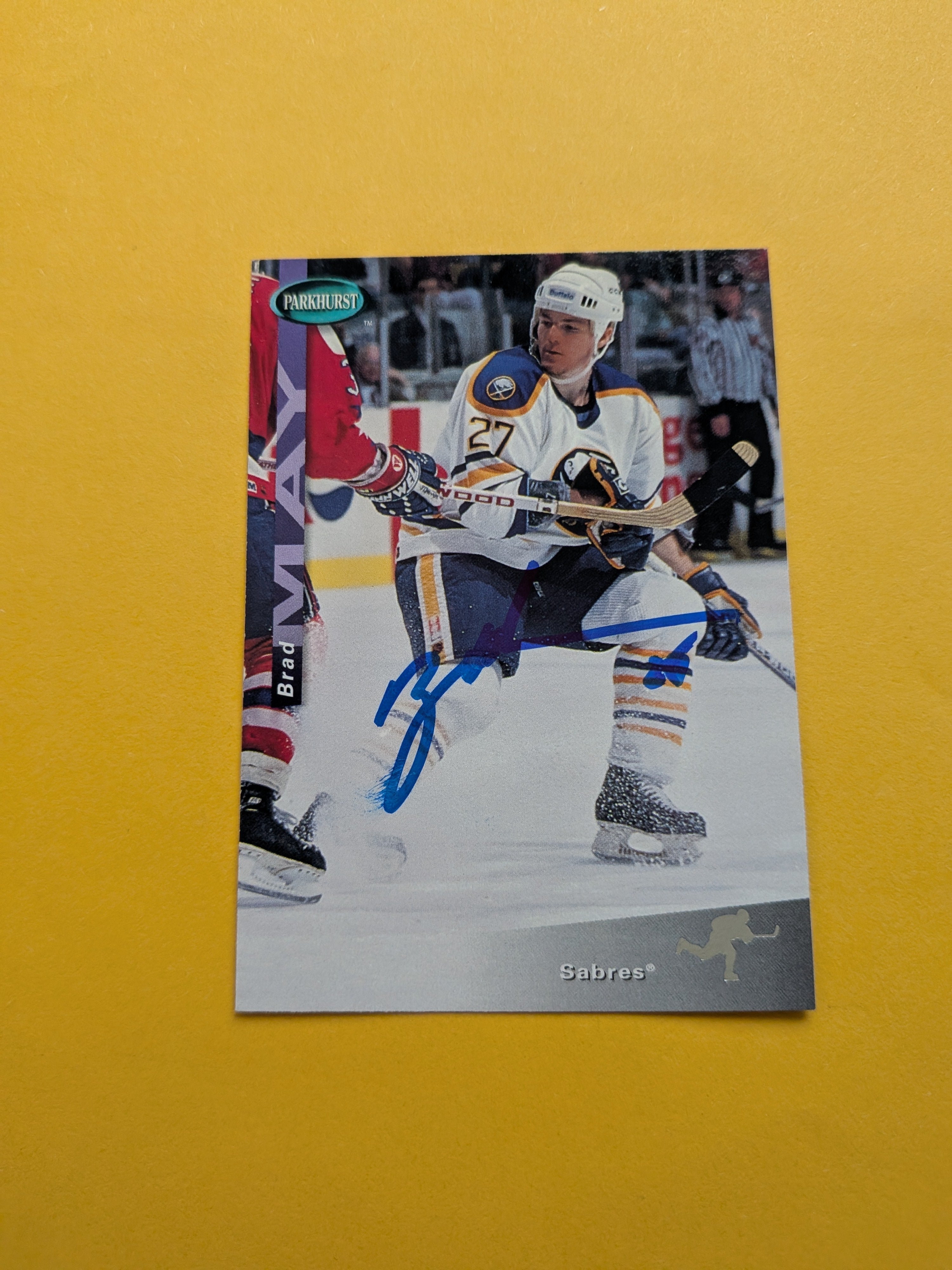 Brad May Signed Buffalo Sabres Card D
