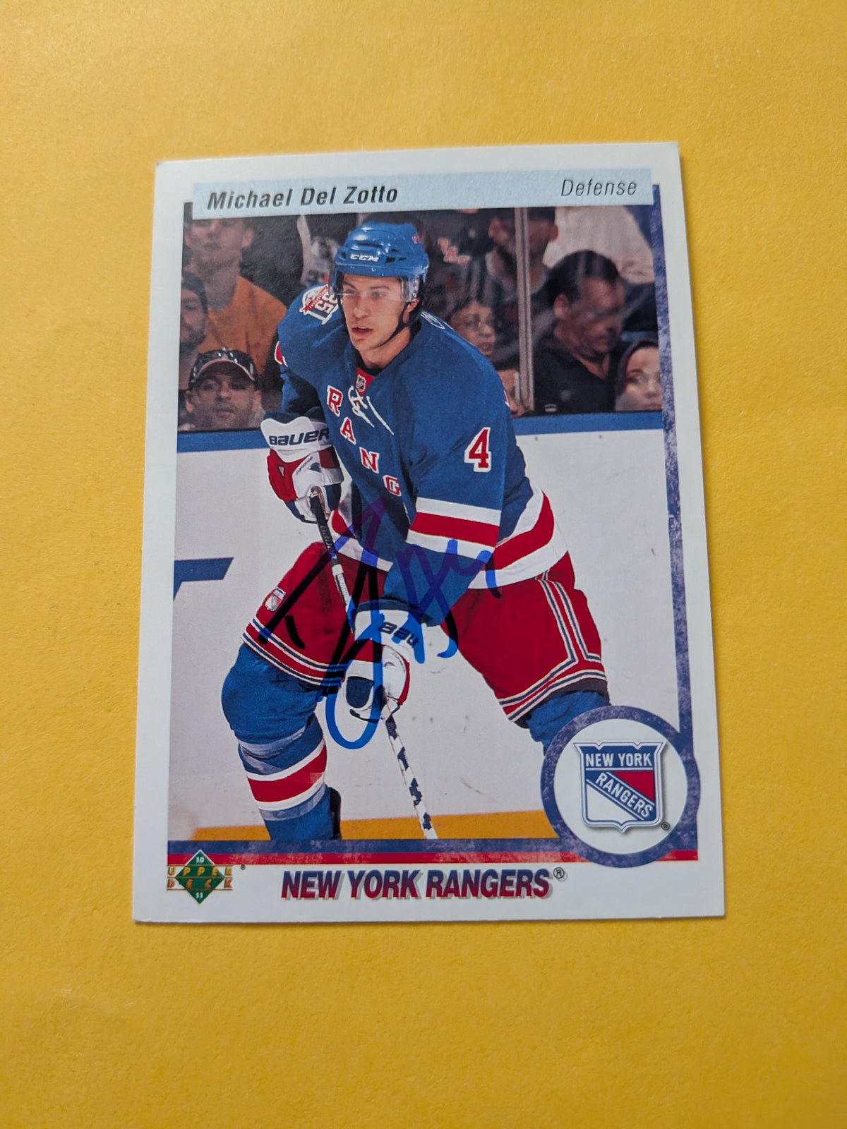 Michael Del Zotto Signed New York Rangers Card B