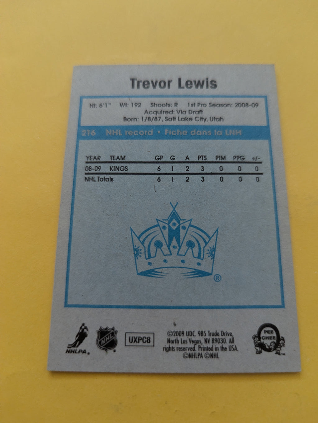 Trevor Lewis Signed Los Angeles Kings Card B
