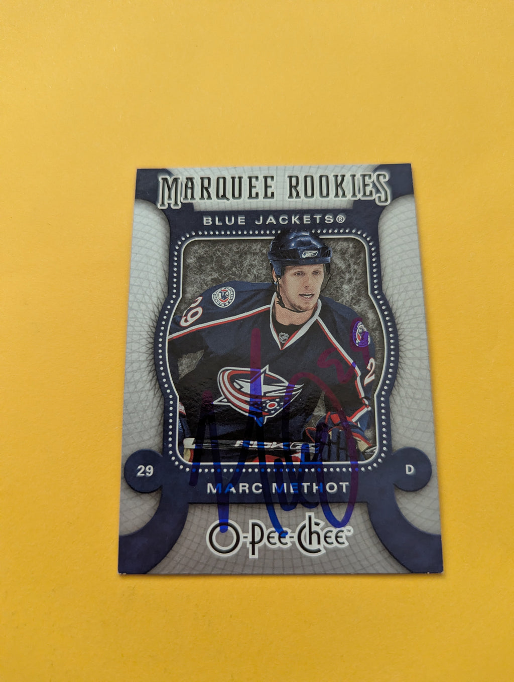 Marc Methot Signed Columbus Blue Jackets Rookie Card