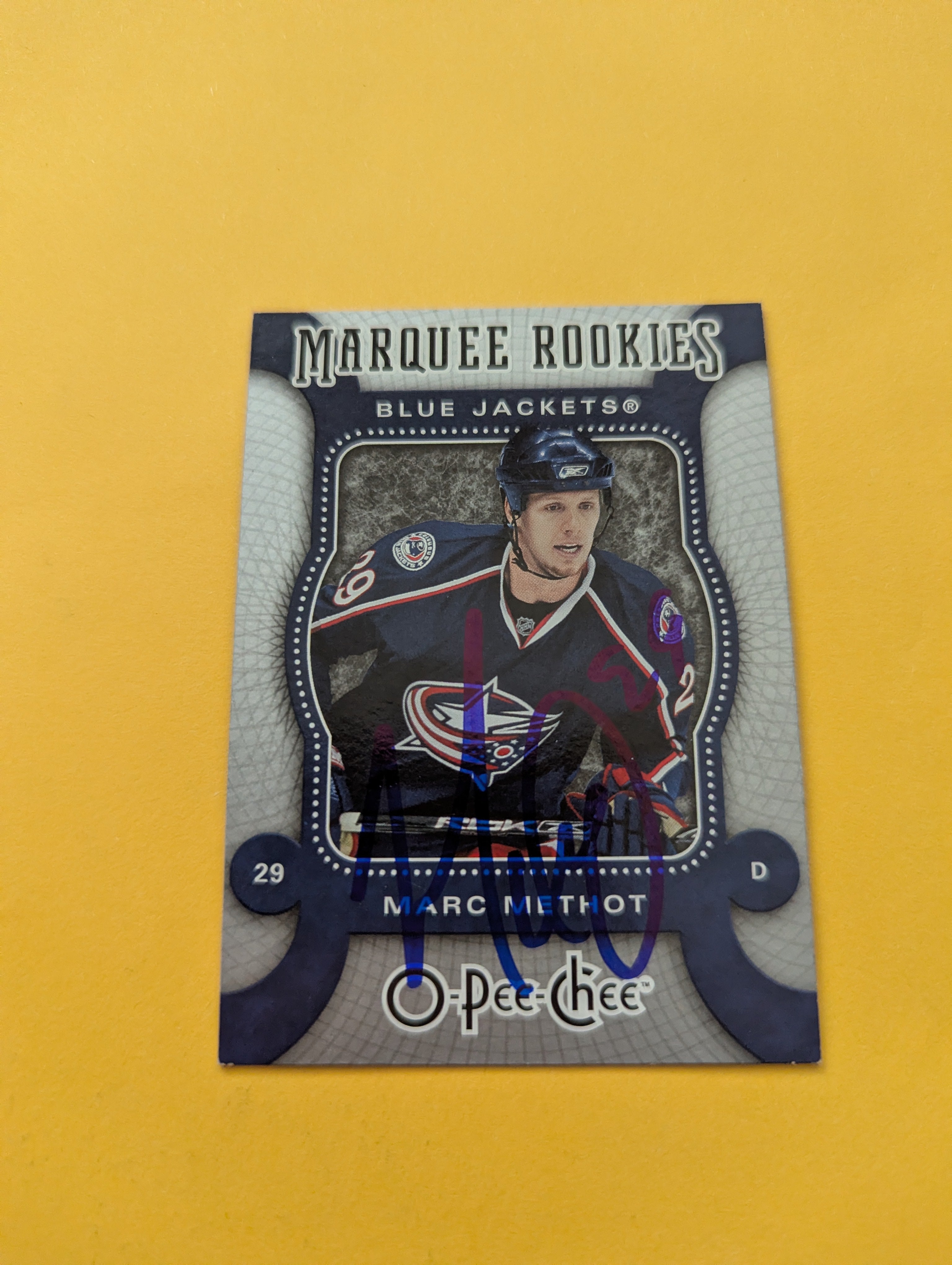 Marc Methot Signed Columbus Blue Jackets Rookie Card