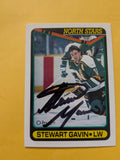 Stewart Gavin Signed Minnesota North Stars Card D