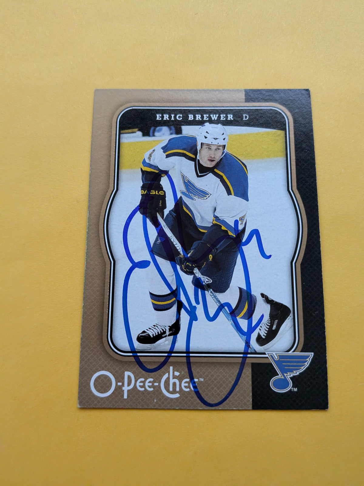 Eric Brewer Signed St. Louis Blues Card C