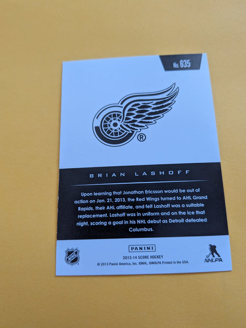 Brian Lashoff Signed Detroit Red Wings Rookie Card A