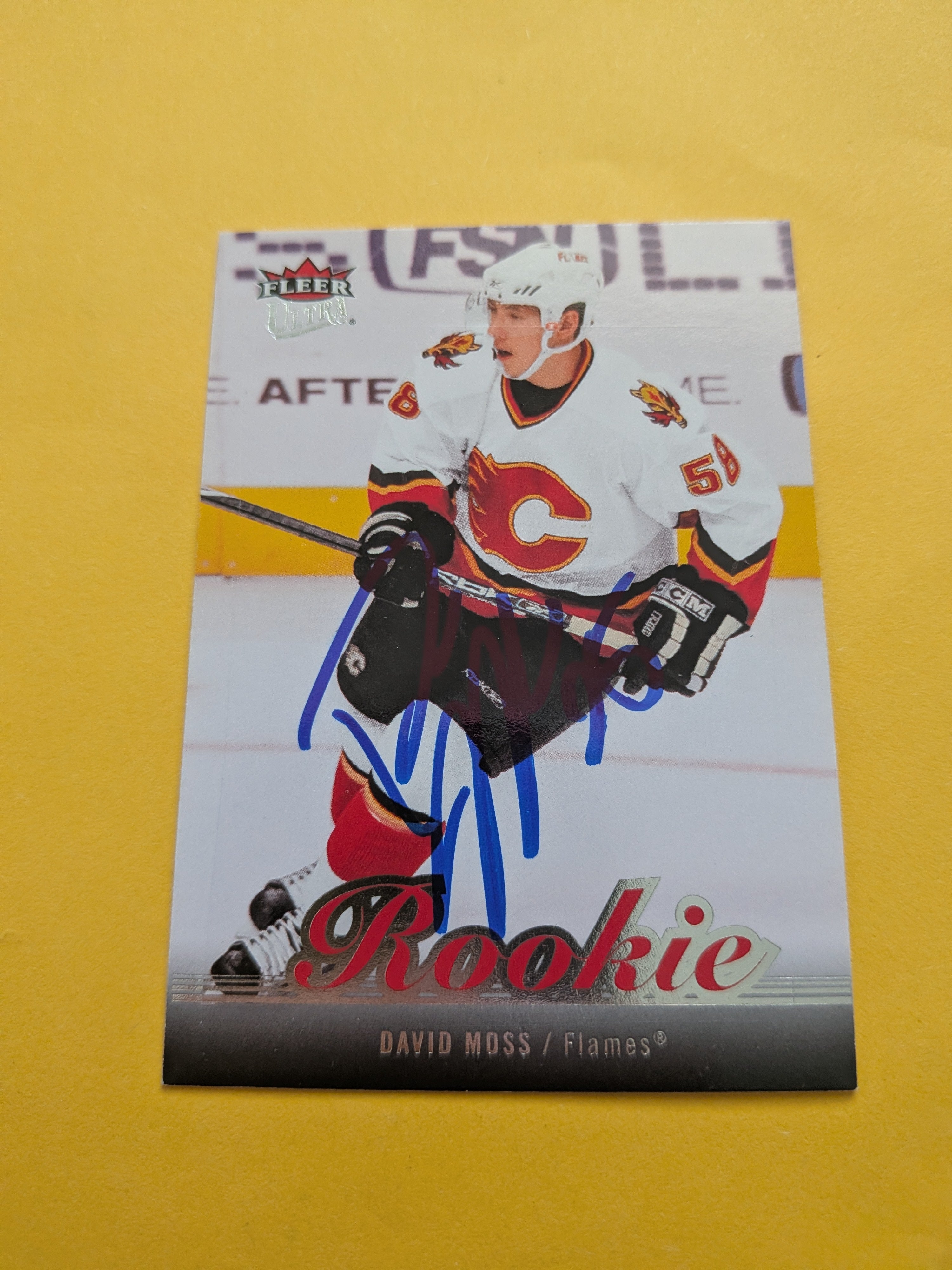 David Moss Signed Calgary Flames Rookie Card A