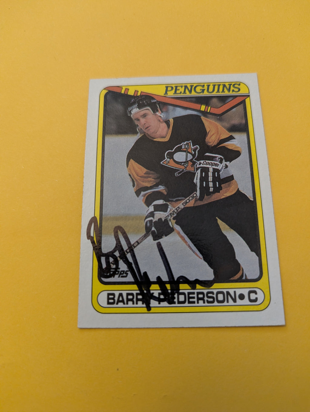 Barry Pederson Signed Pittsburgh Penguins Card