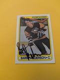 Barry Pederson Signed Pittsburgh Penguins Card