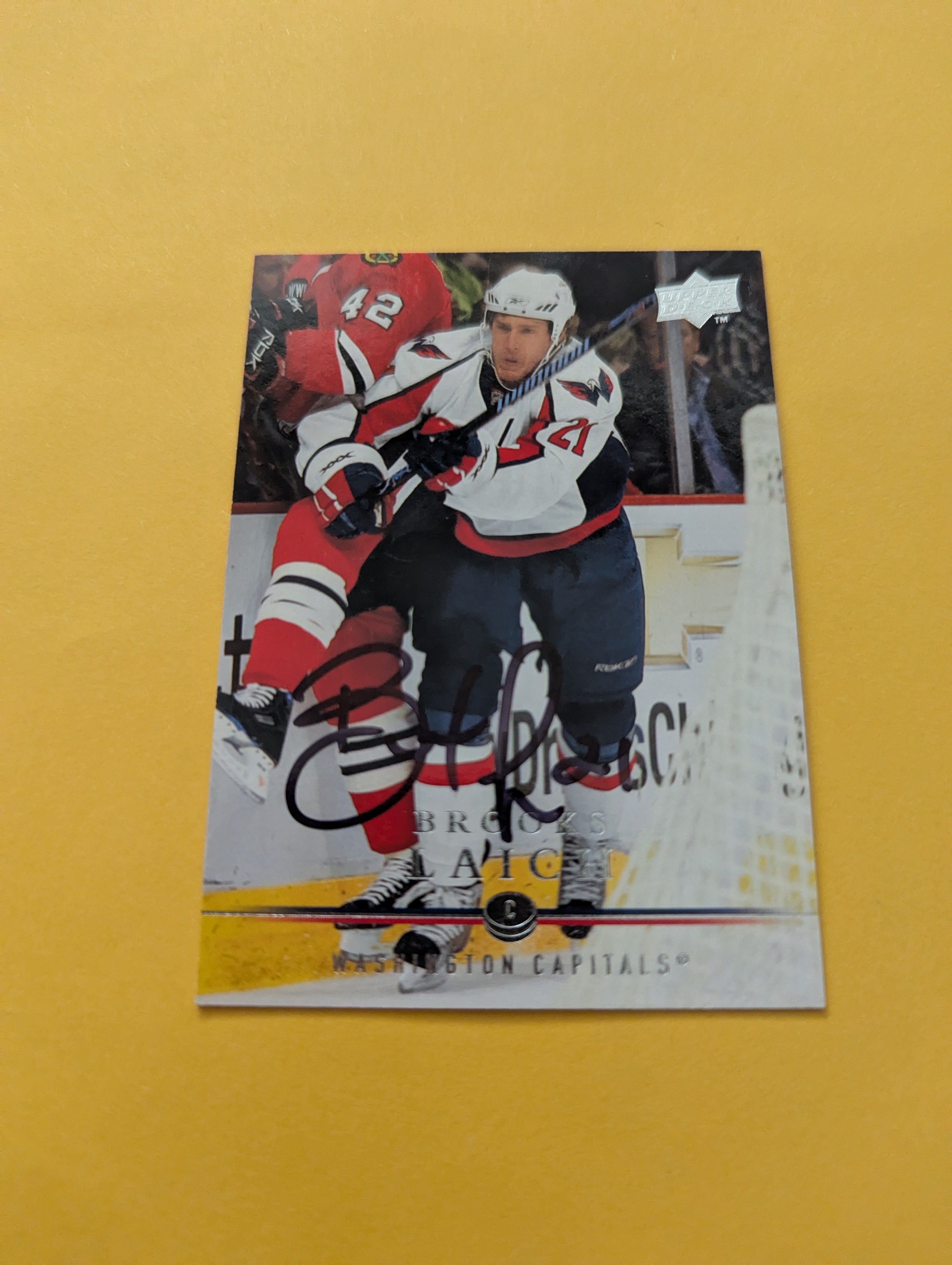 Brooks Laich Signed Washington Capitals Card
