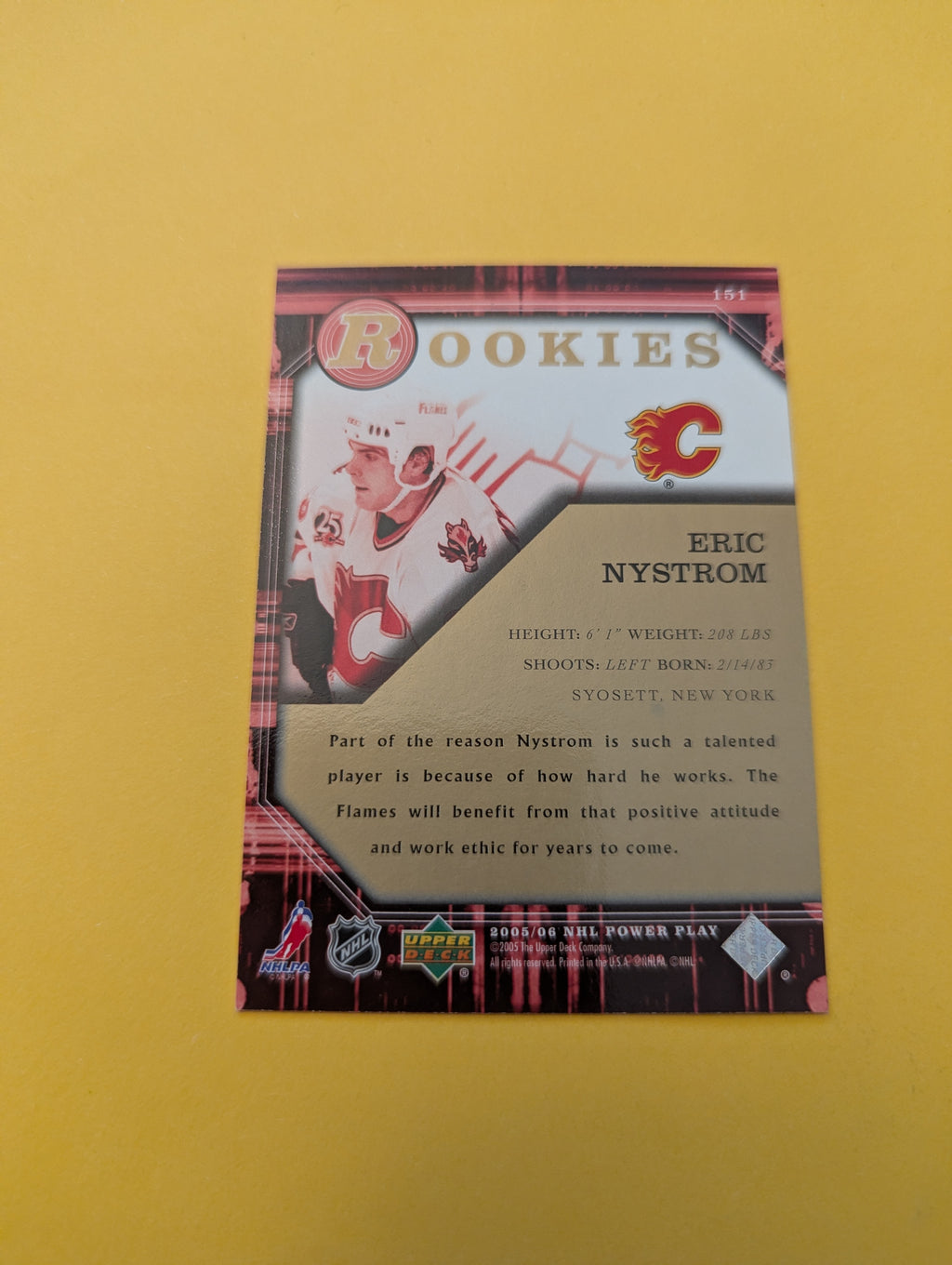 Eric Nystrom Signed Calgary Flames Rookie Card