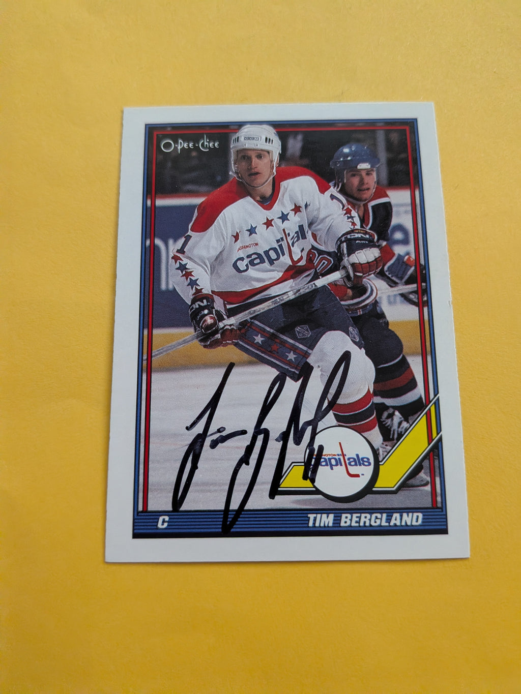 Tim Bergland Signed Washington Capitals Card C
