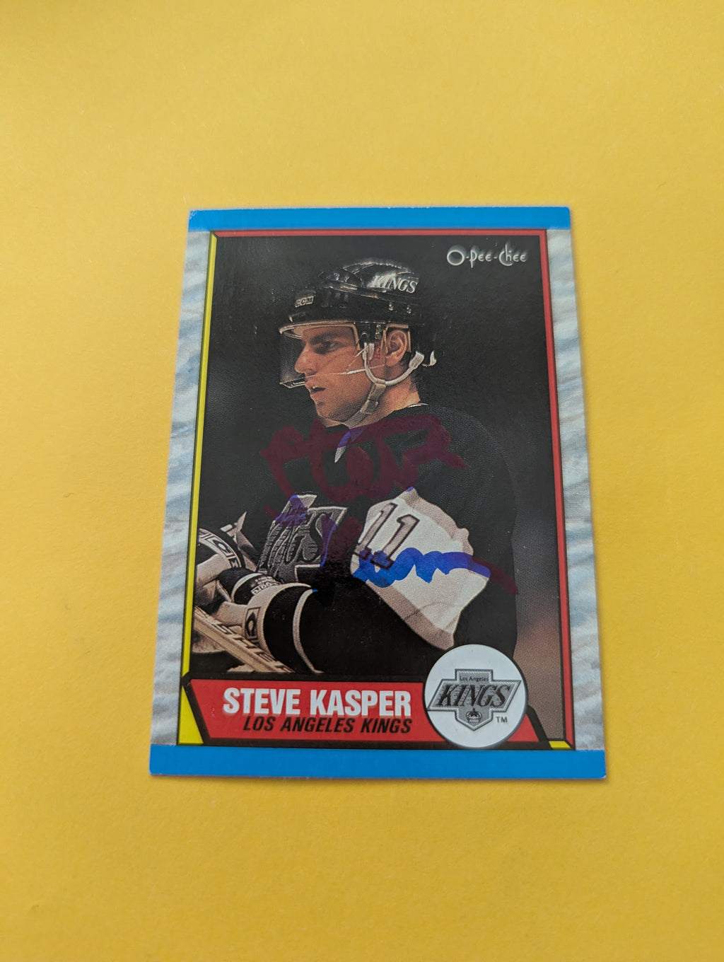 Steve Kasper Signed Los Angeles Kings Card
