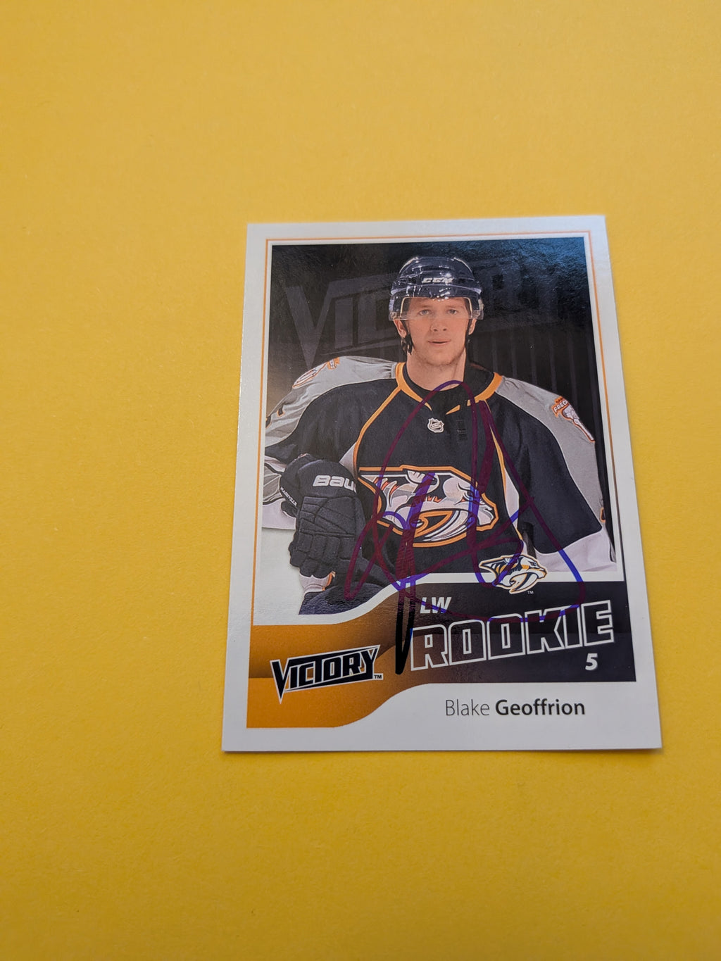 Blake Geoffrion Signed Nashville Predators Rookie Card A