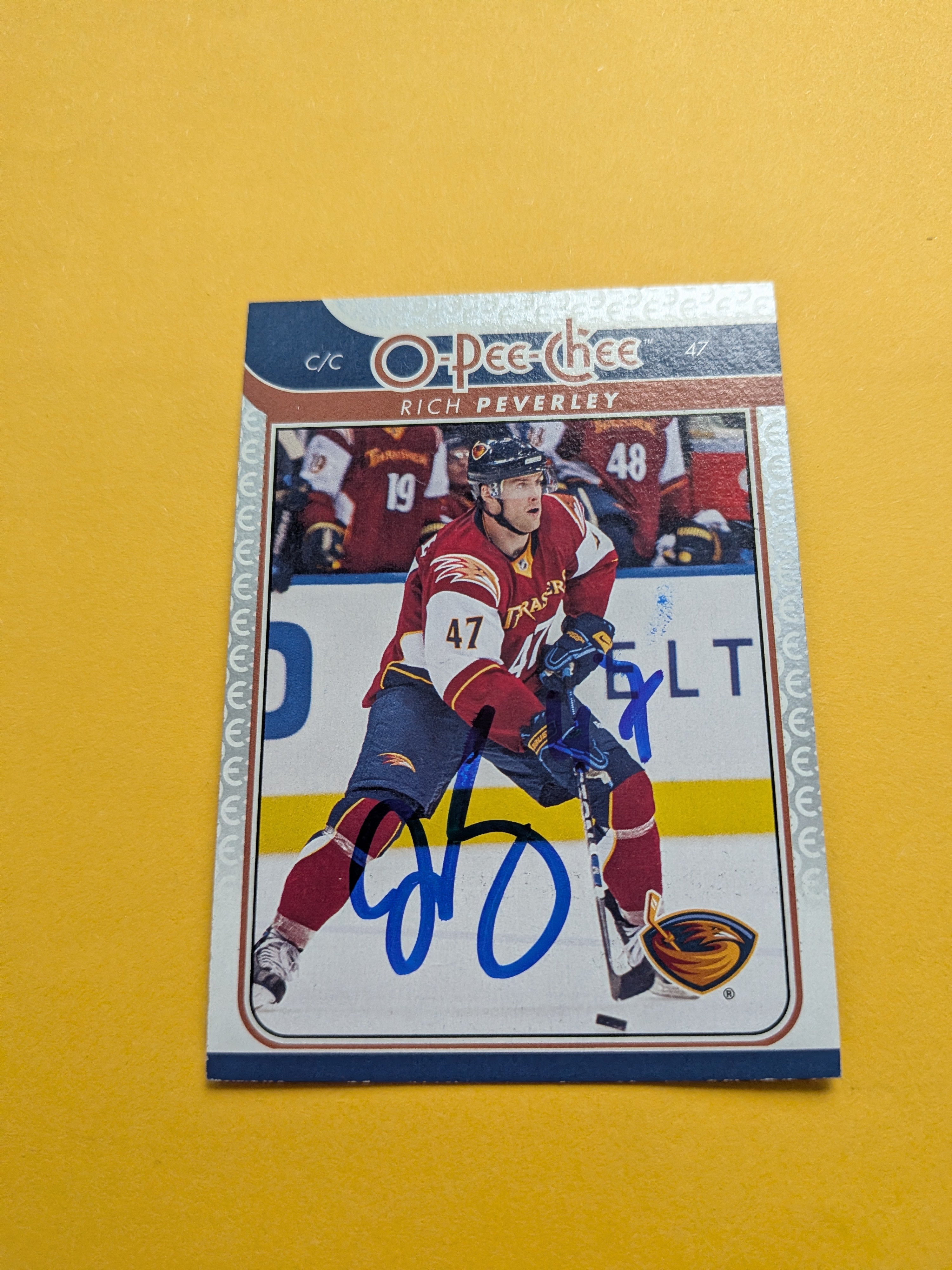 Rich Peverley Signed Atlanta Thrashers Card B