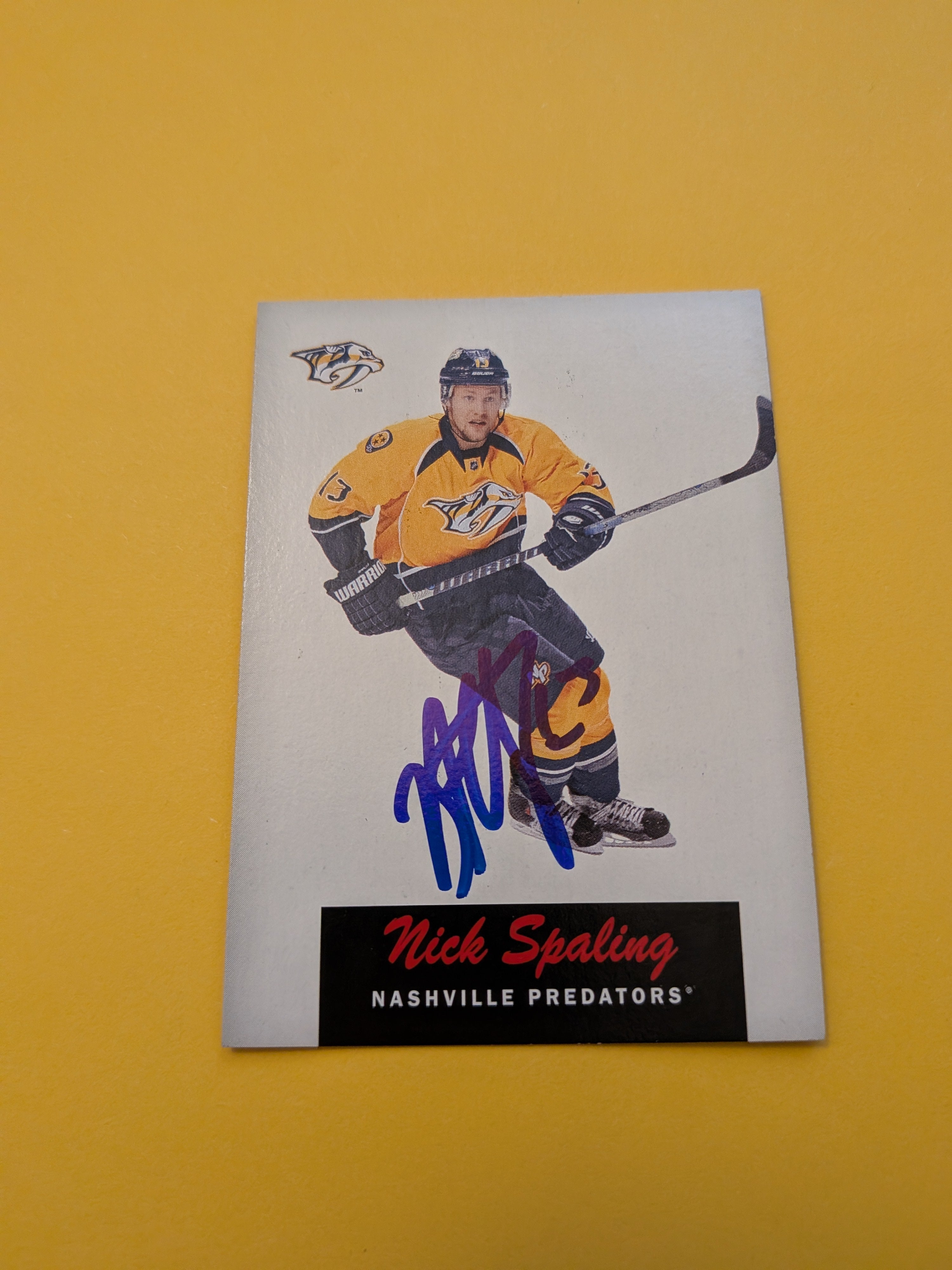 Nick Spaling Signed Nashville Predators Card C
