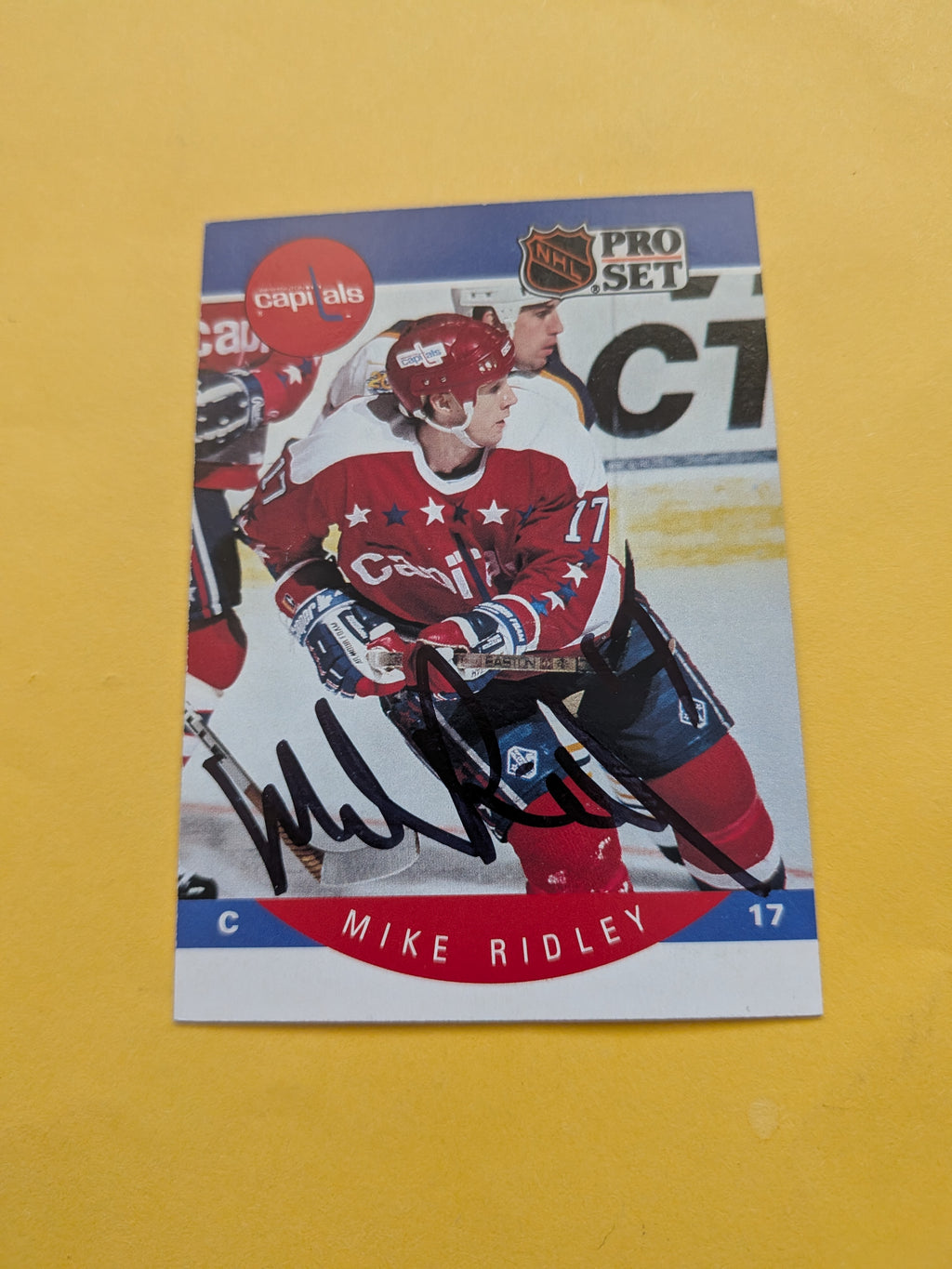 Mike Ridley Signed Washington Capitals Card E
