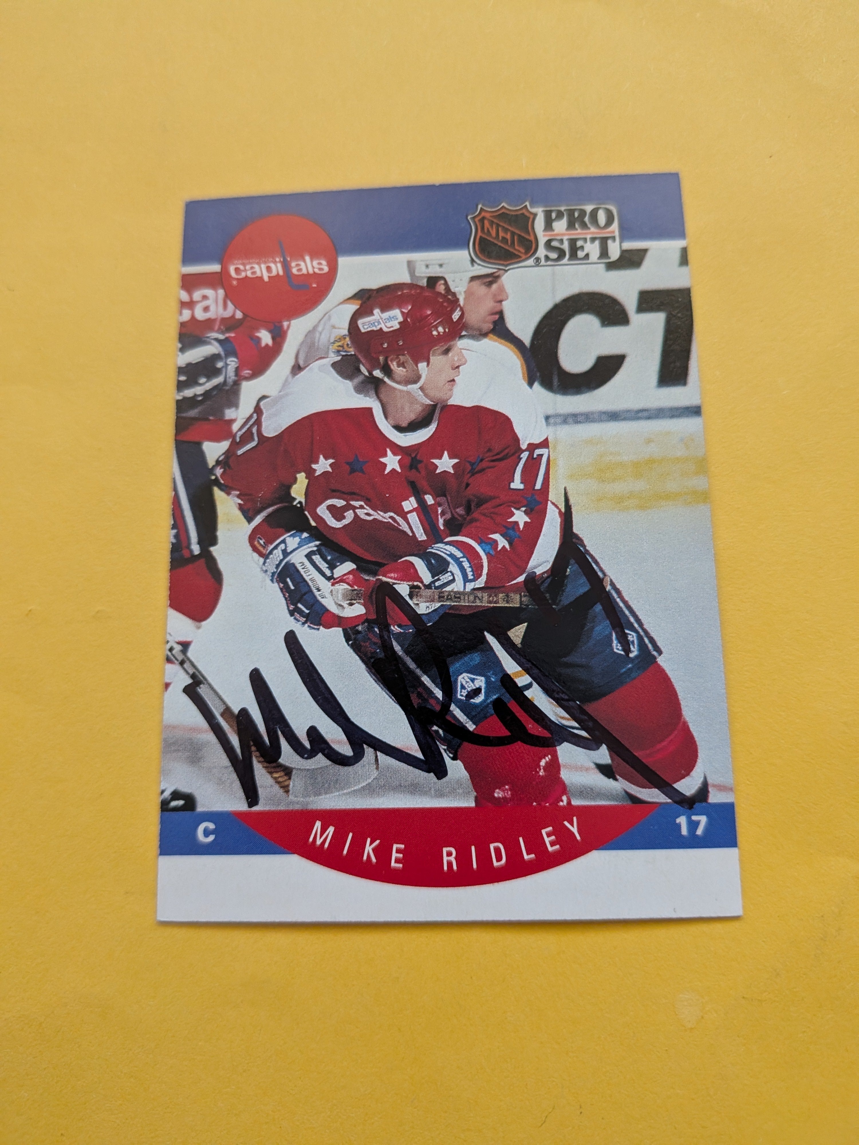 Mike Ridley Signed Washington Capitals Card E