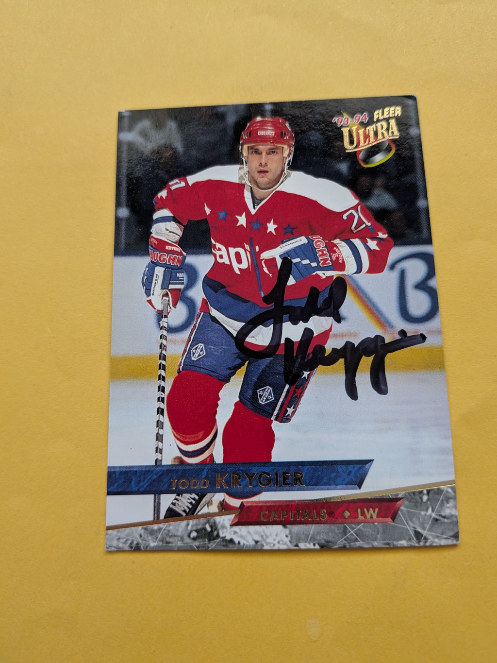 Todd Krygier Signed Washington Capitals Card C