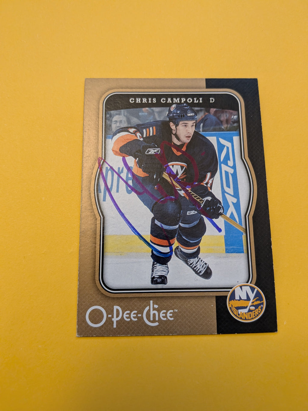 Chris Campoli Signed New York Islanders Card A