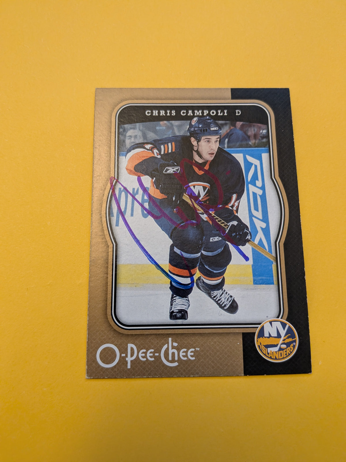 Chris Campoli Signed New York Islanders Card A