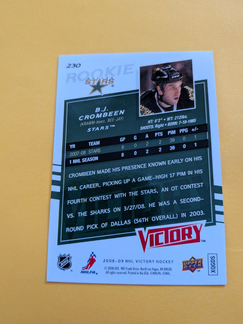 B.J. Crombeen Signed Dallas Stars Rookie Card B
