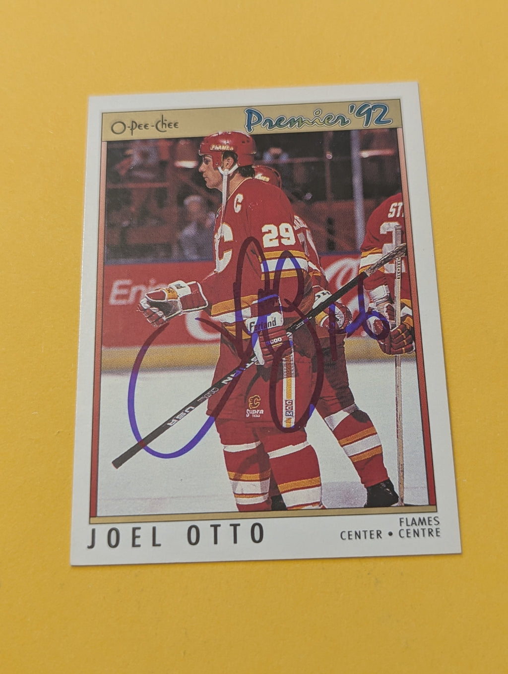 Joel Otto Signed Calgary Flames Card
