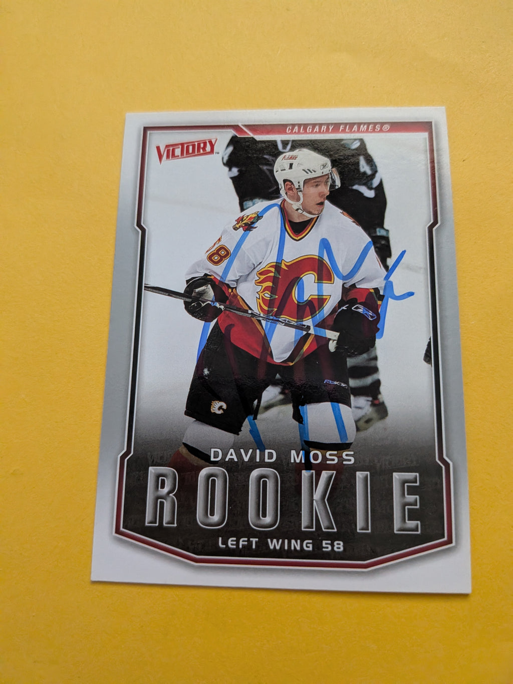 David Moss Signed Calgary Flames Rookie Card B