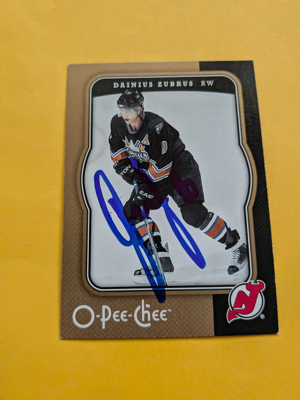 Dainius Zubrus Signed Washington Capitals Card A