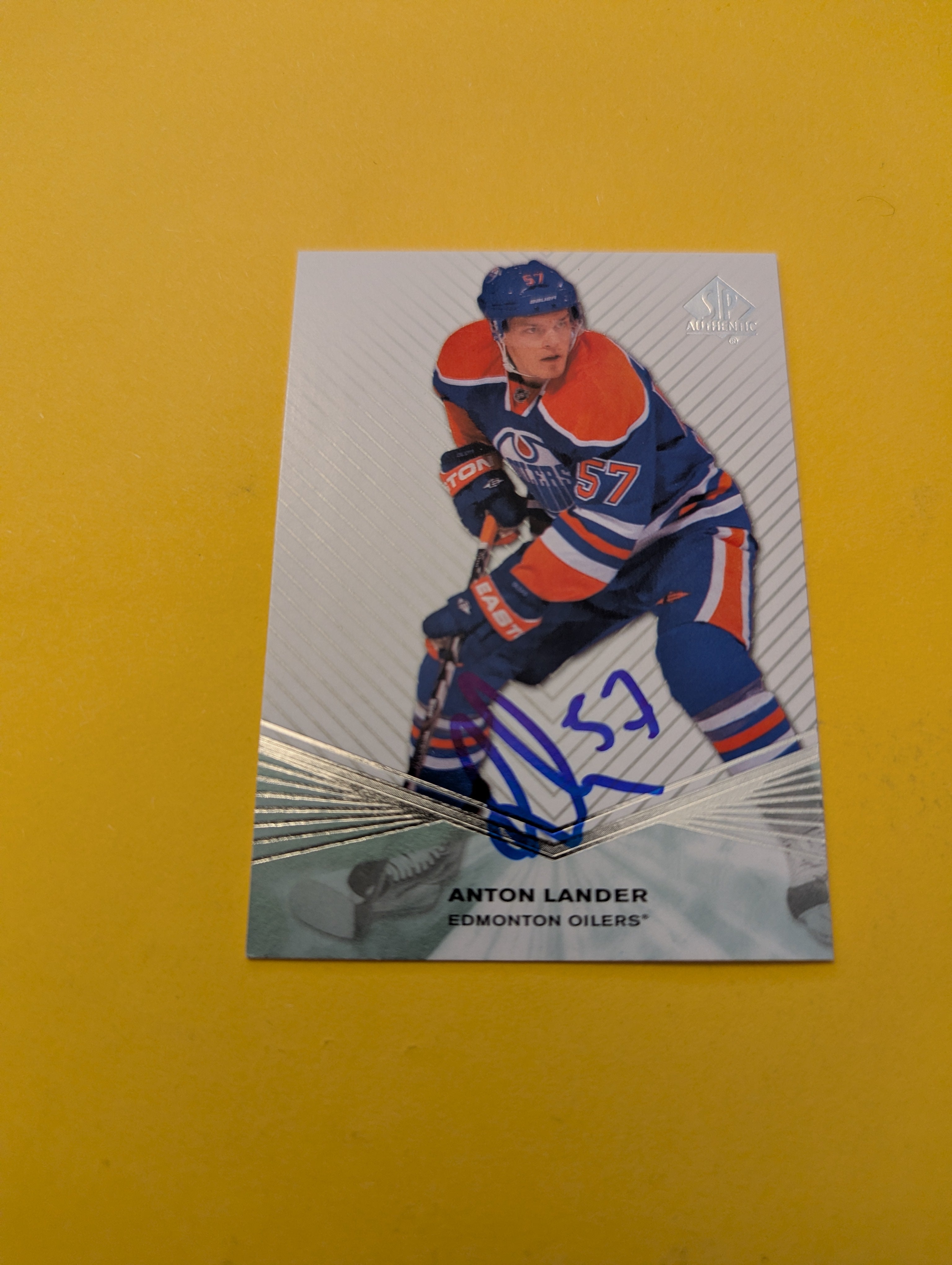 Anton Lander Signed Edmonton Oilers Card