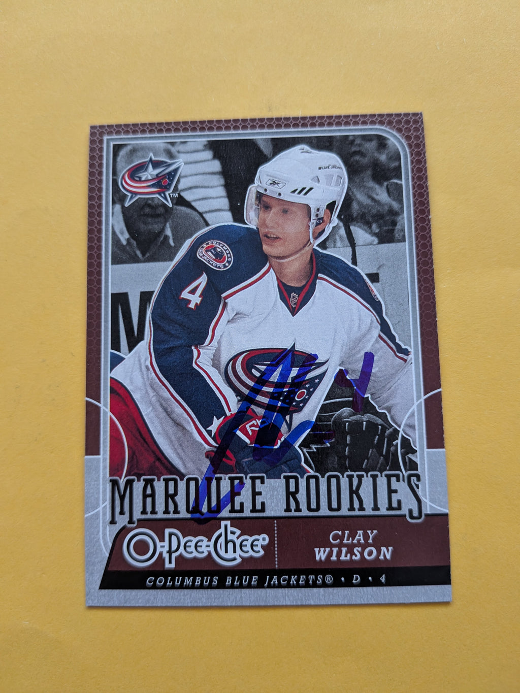 Clay Wilson Signed Columbus Blue Jackets Rookie Card C