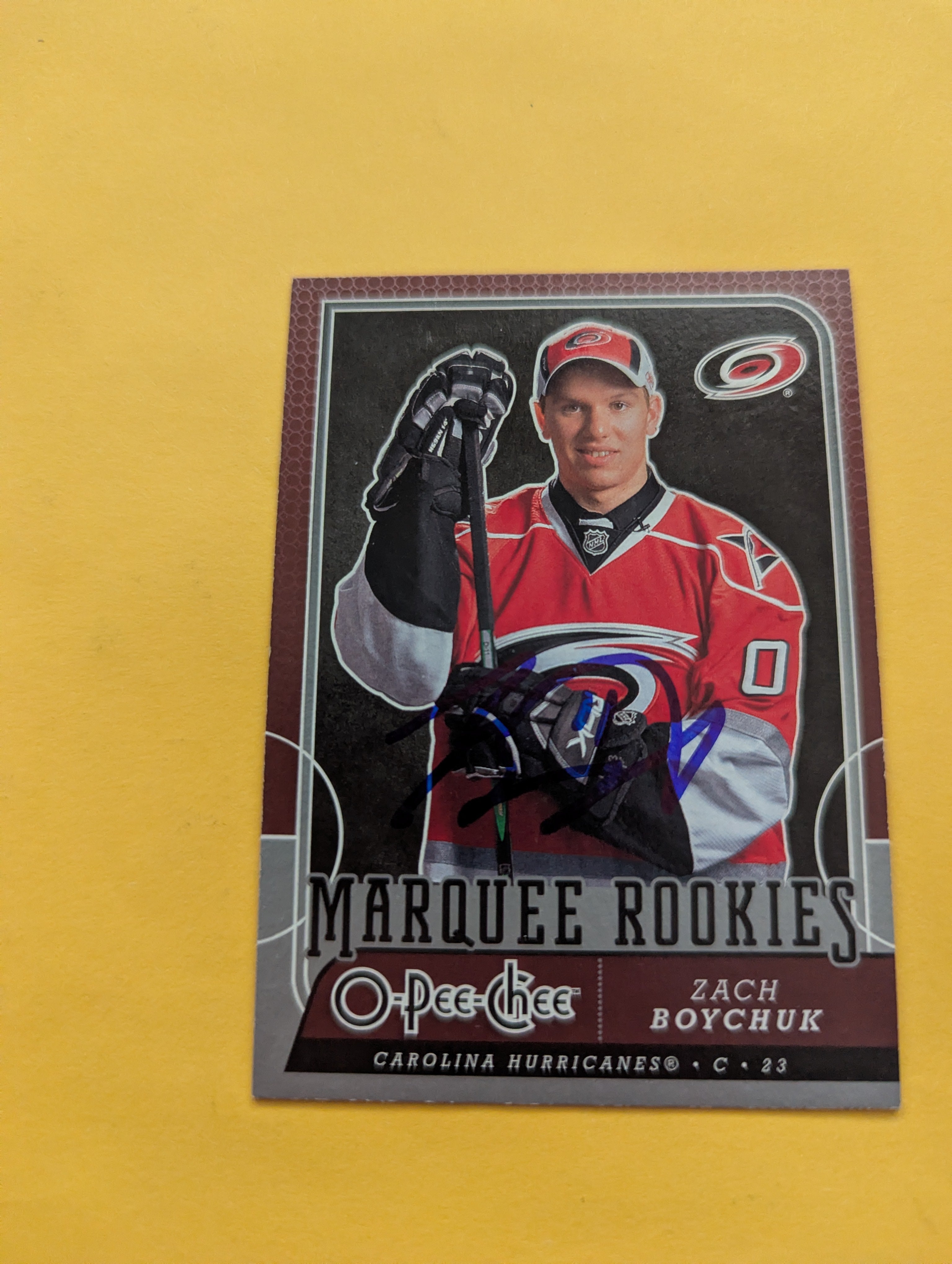 Zach Boychuk Signed Carolina Hurricanes Rookie Card B