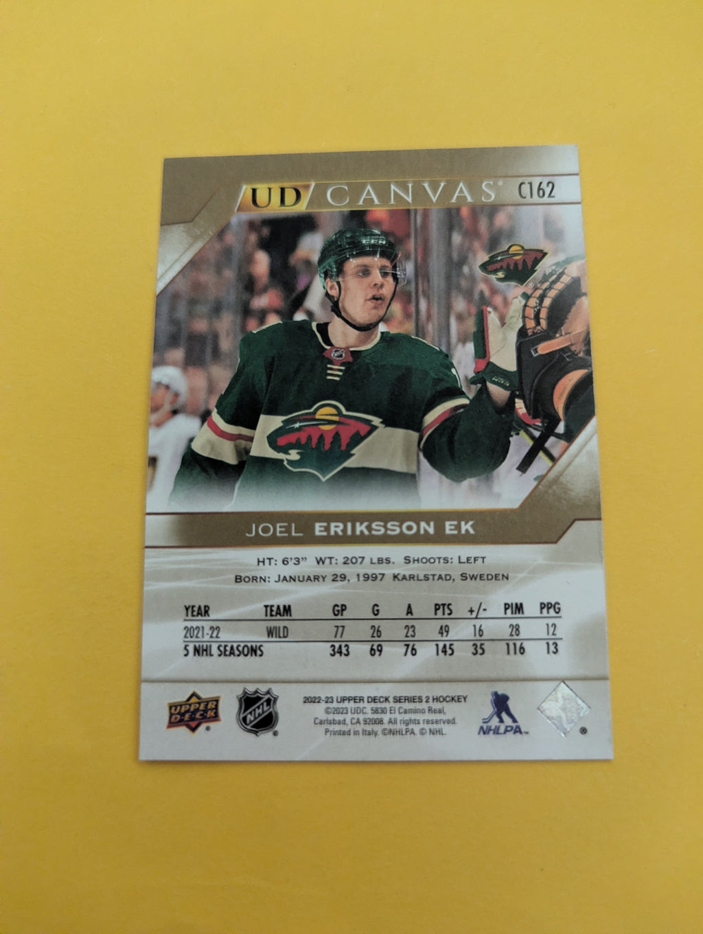 Joel Eriksson Ek 22-23 Upper Deck UD Canvas Card