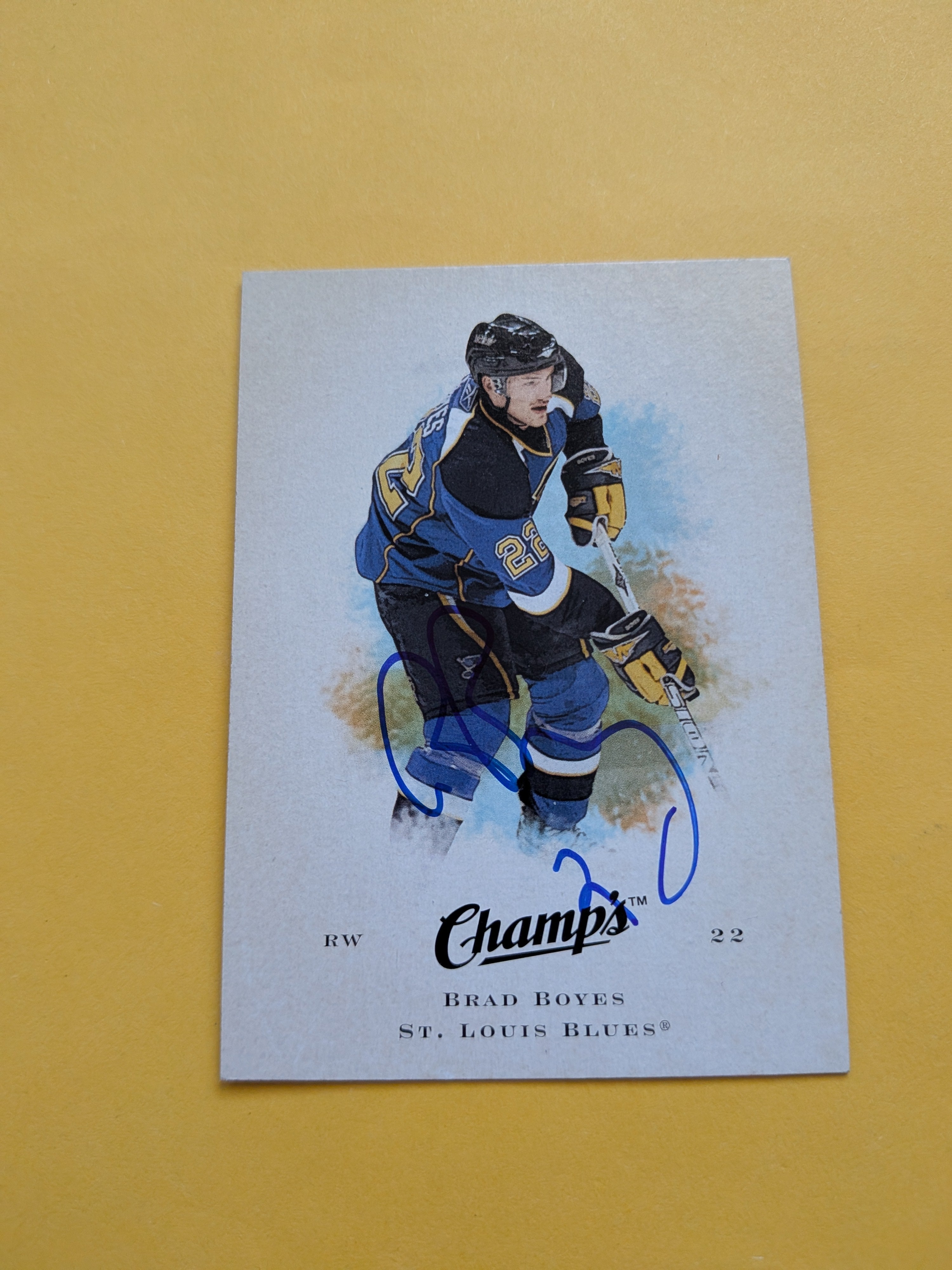 Brad Boyes Signed St. Louis Blues Card C