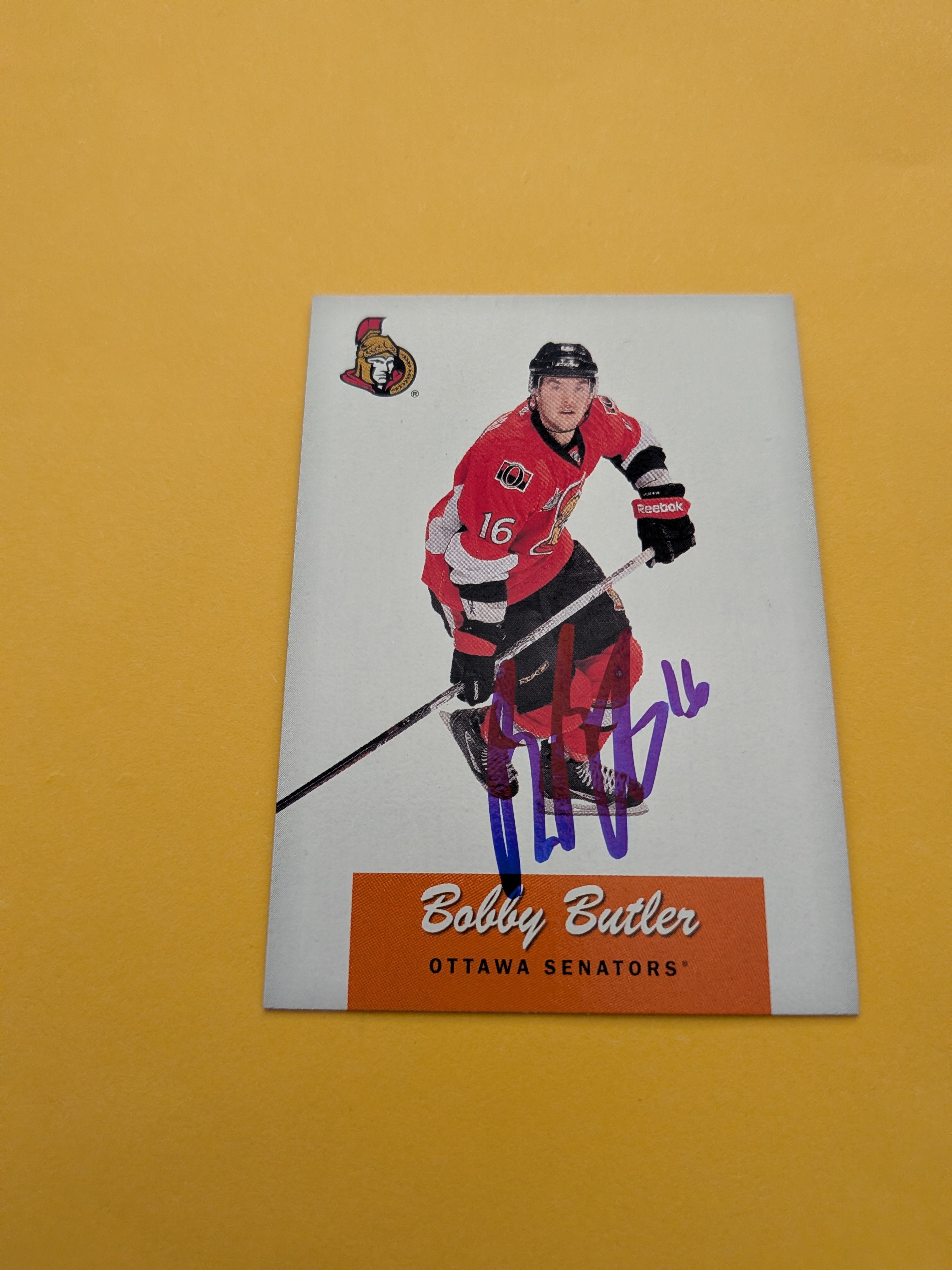 Bobby Buttler Signed Ottawa Senators Card B