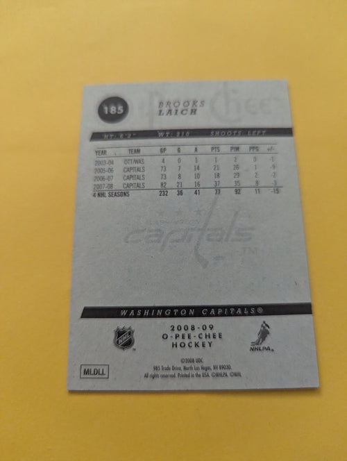 Brooks Laich Signed Washington Capitals Card