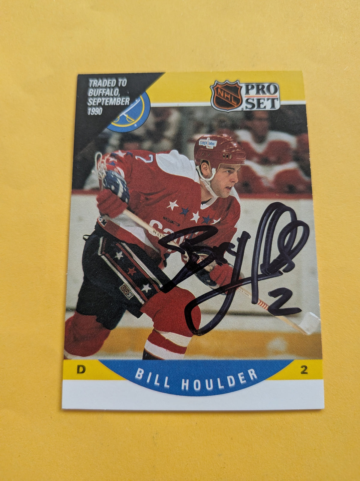 Bill Houlder Signed Washington Capitals Card A