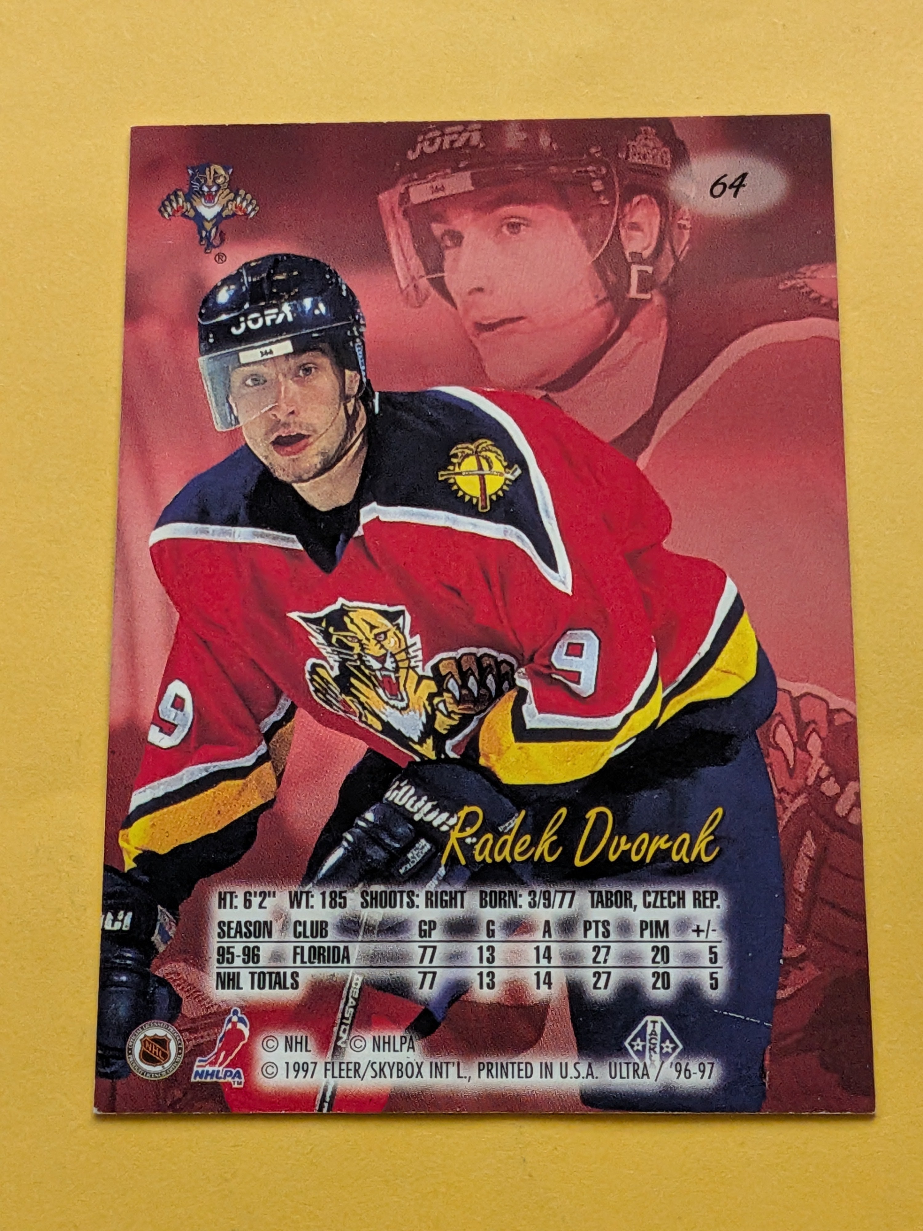 Radek Dvorak Signed Florida Panthers Card A