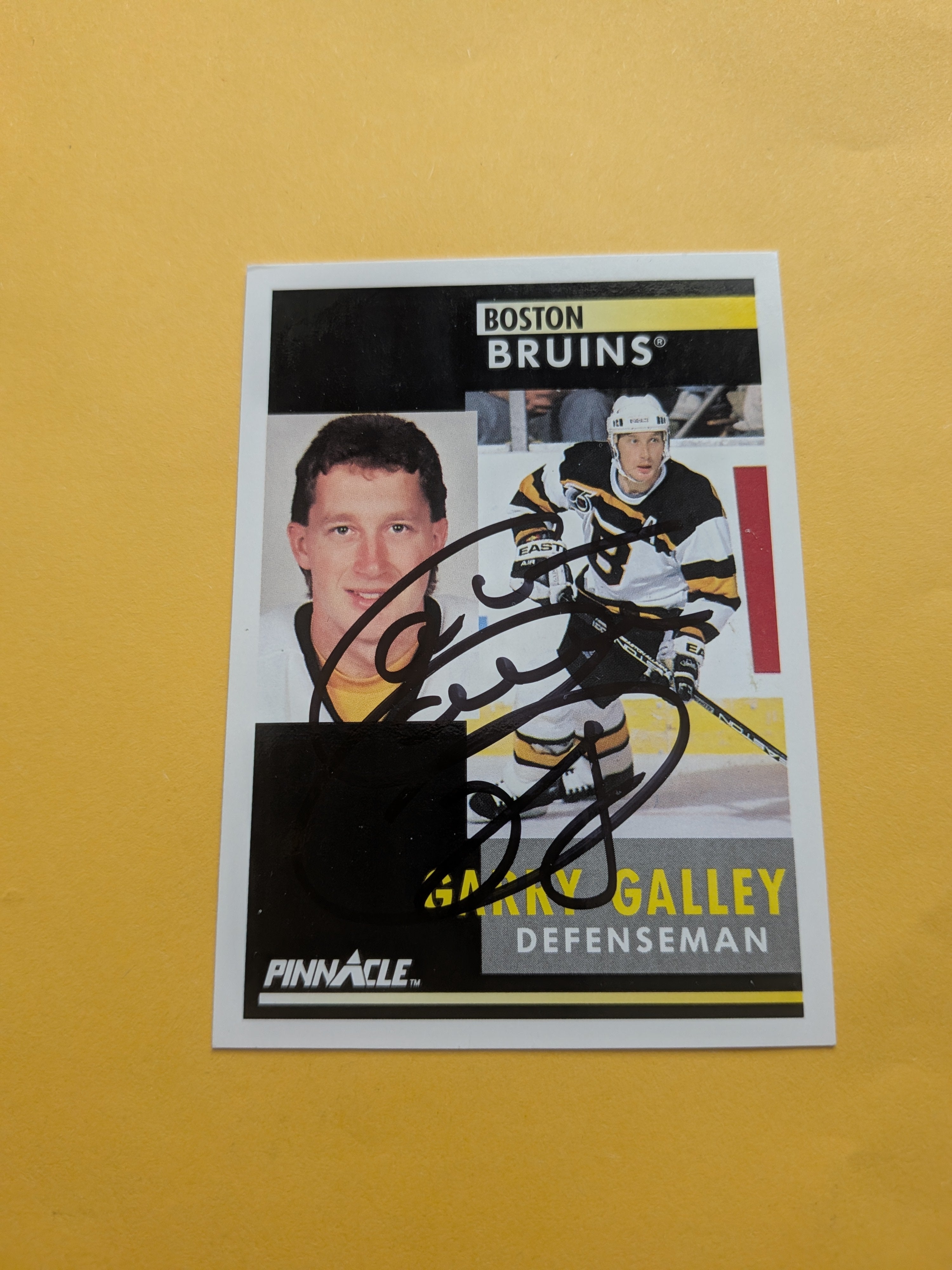 Garry Galley Signed Boston Bruins Card F