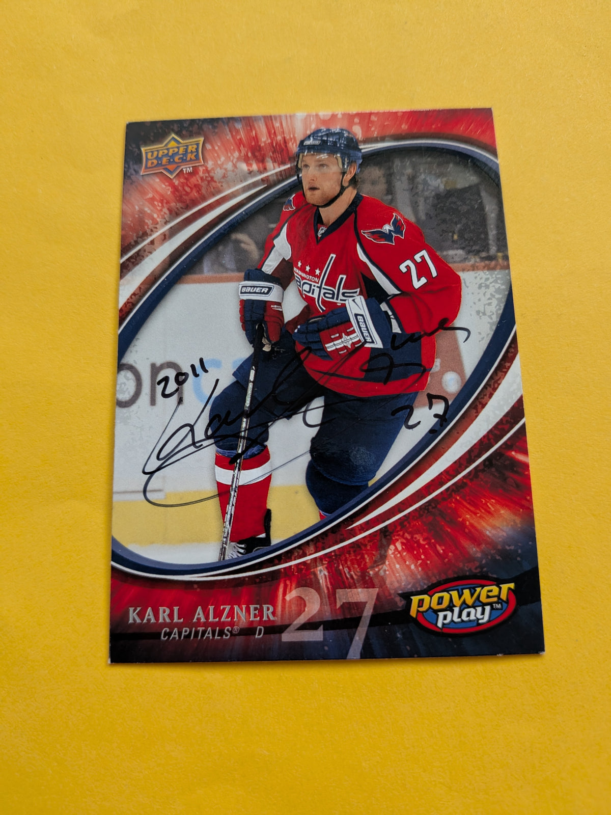 Karl Alzner Signed Washington Capitals Rookie Card B