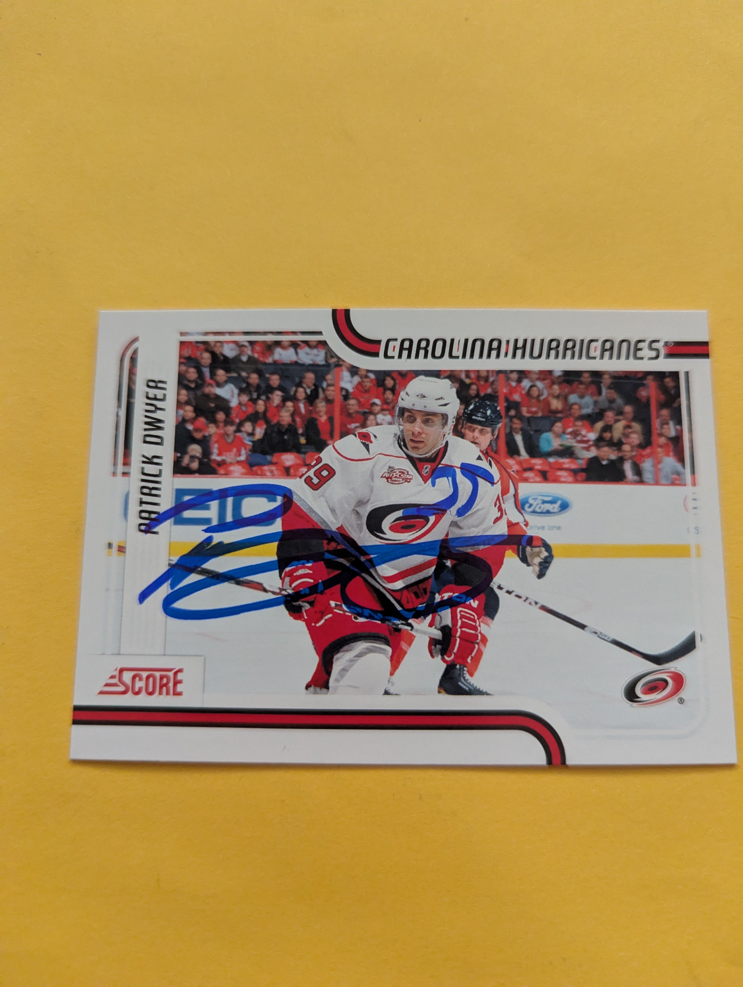Patrick Dwyer Signed Carolina Hurricanes Card B