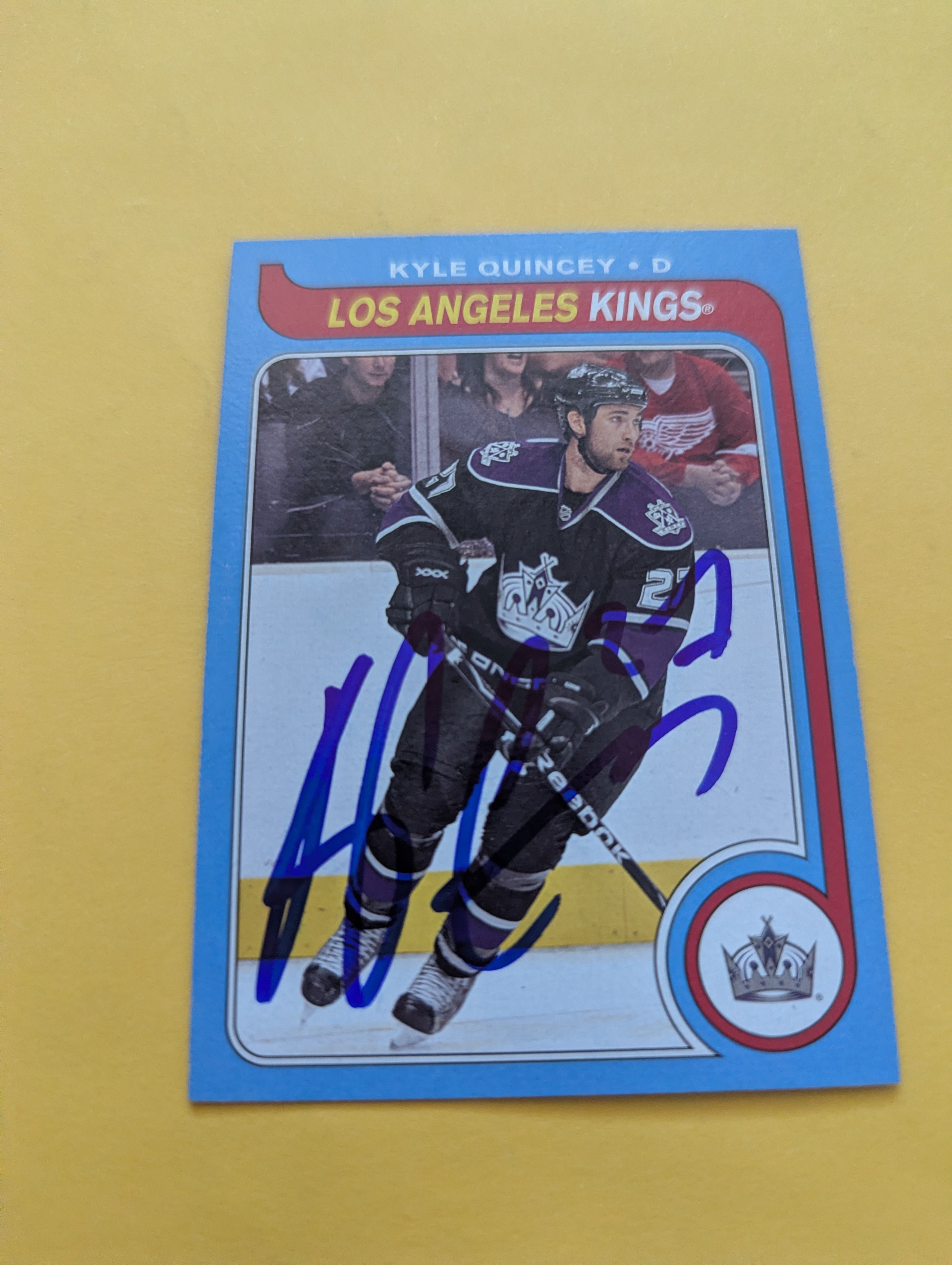 Kyle Quincey Signed Los Angeles Kings Card B