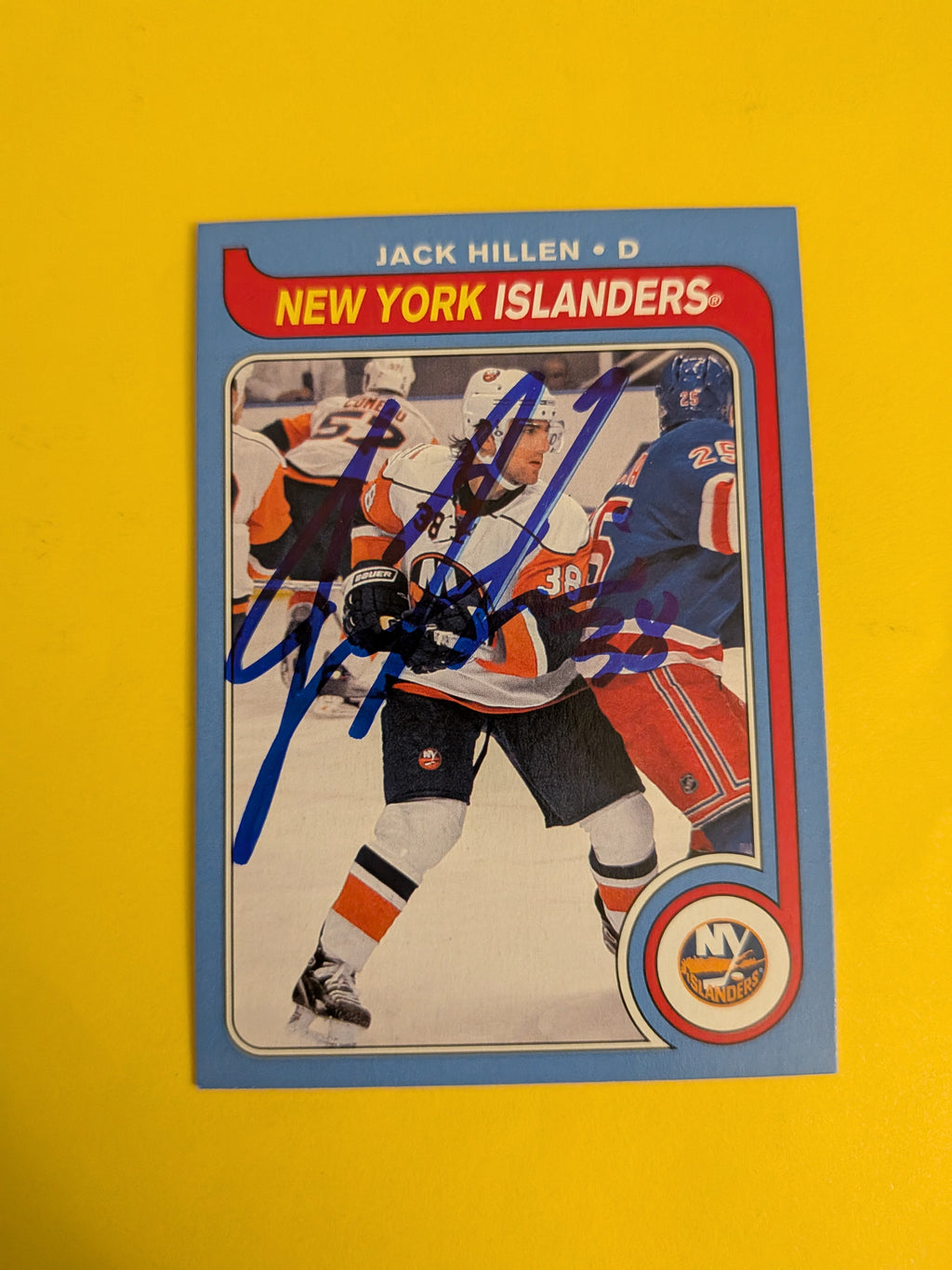 Jack Hillen Signed New York Islanders Card B