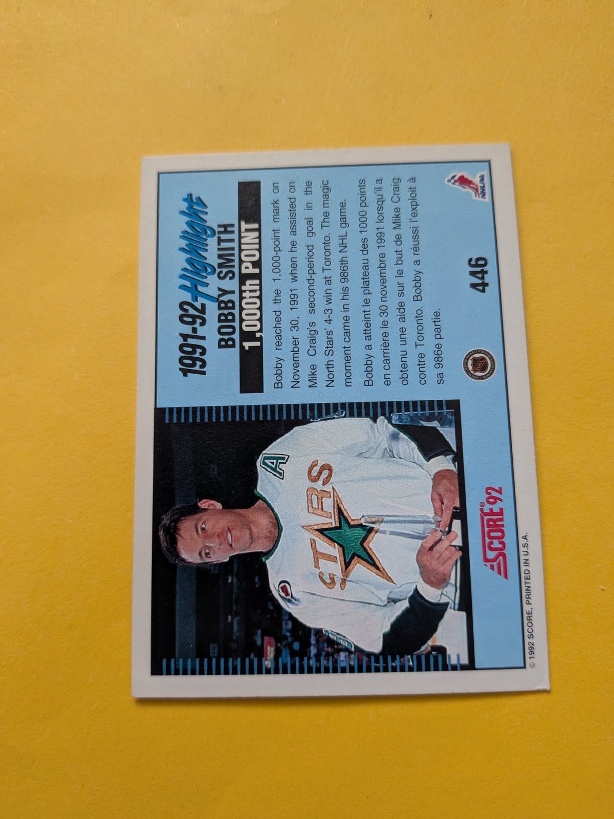 Bobby Smith Signed Minnesota North Stars Card A