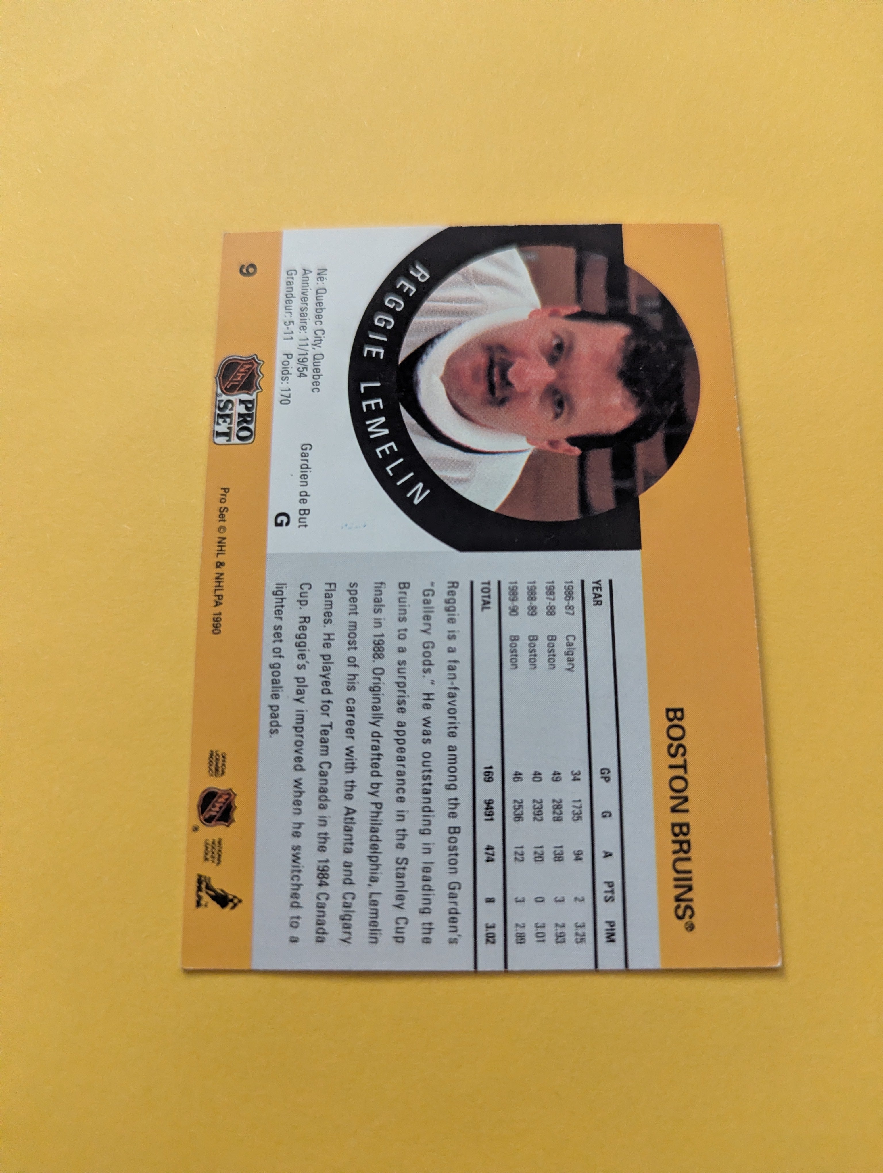 Rejean Lemelin Signed Boston Bruins Card