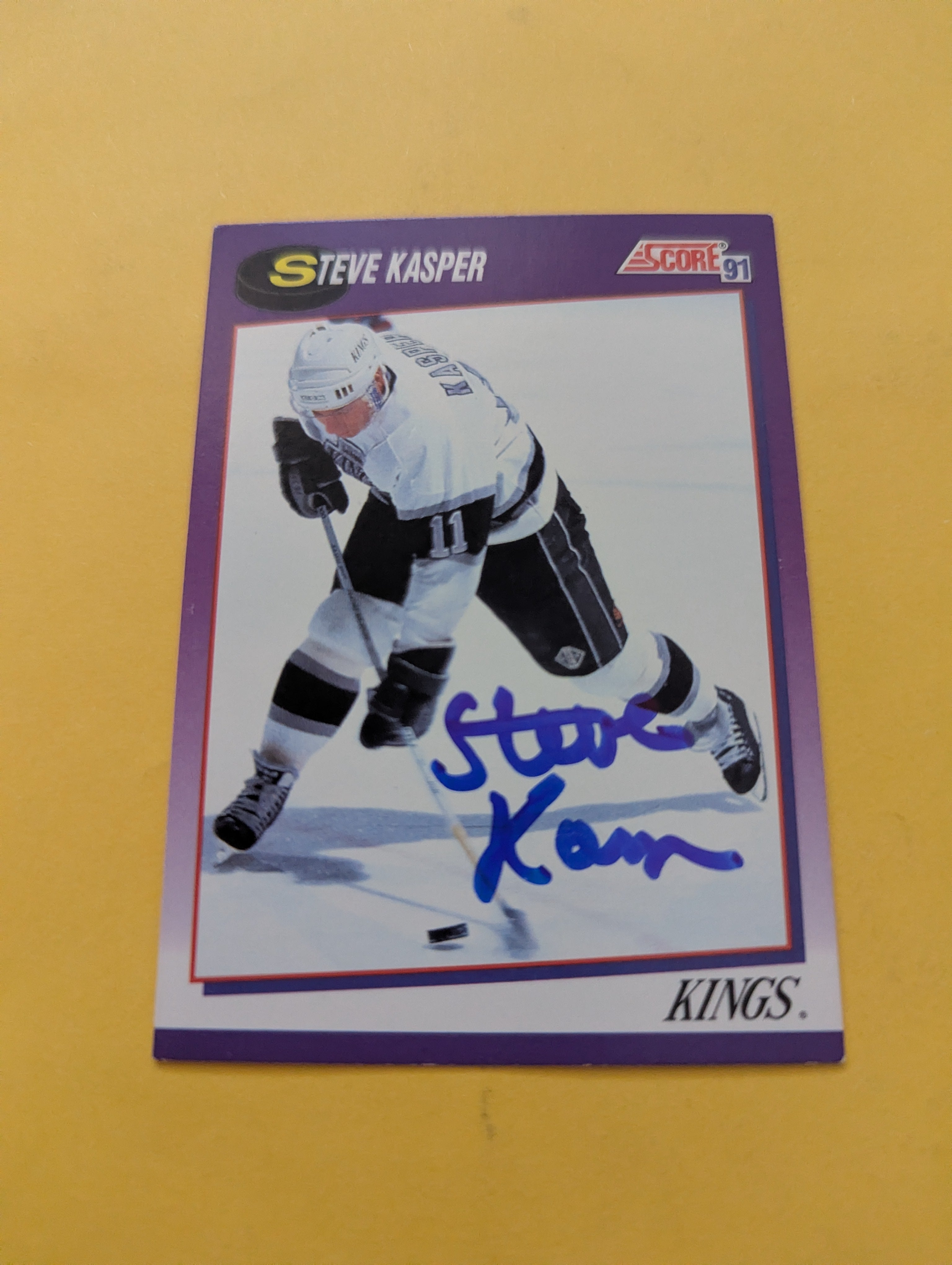 Steve Kasper Signed Los Angeles Kings Card C