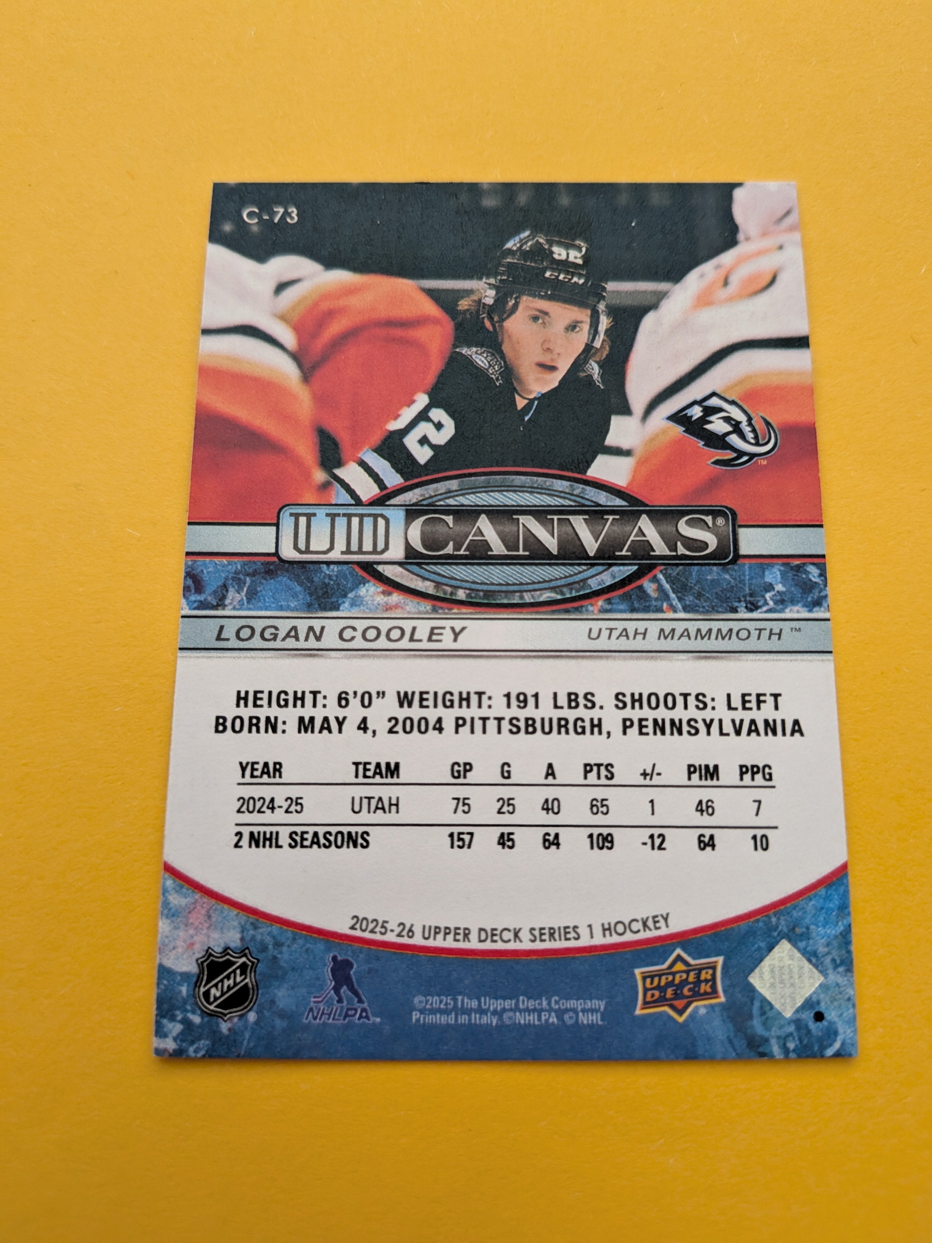 Logan Cooley 25-26 Upper Deck UD Canvas Card