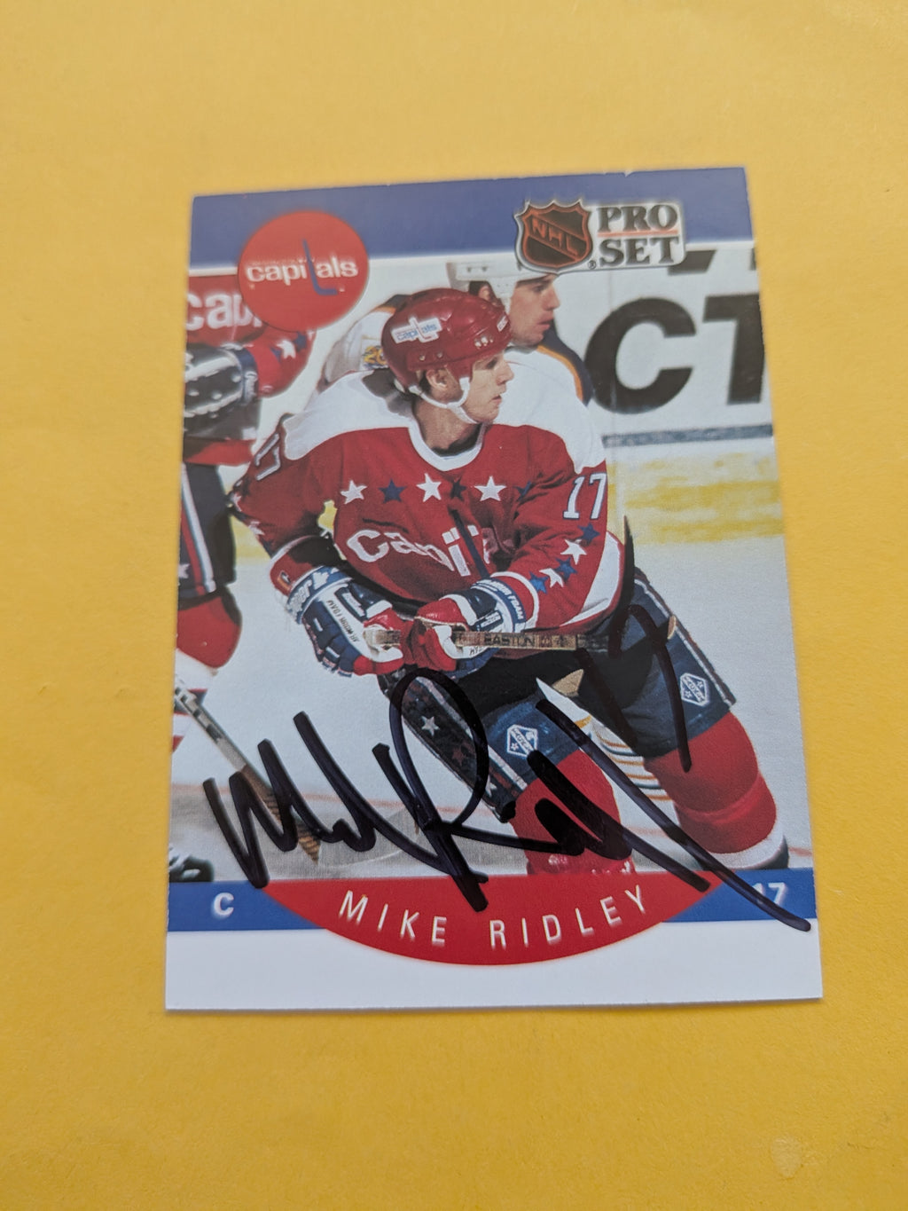 Mike Ridley Signed Washington Capitals Card K