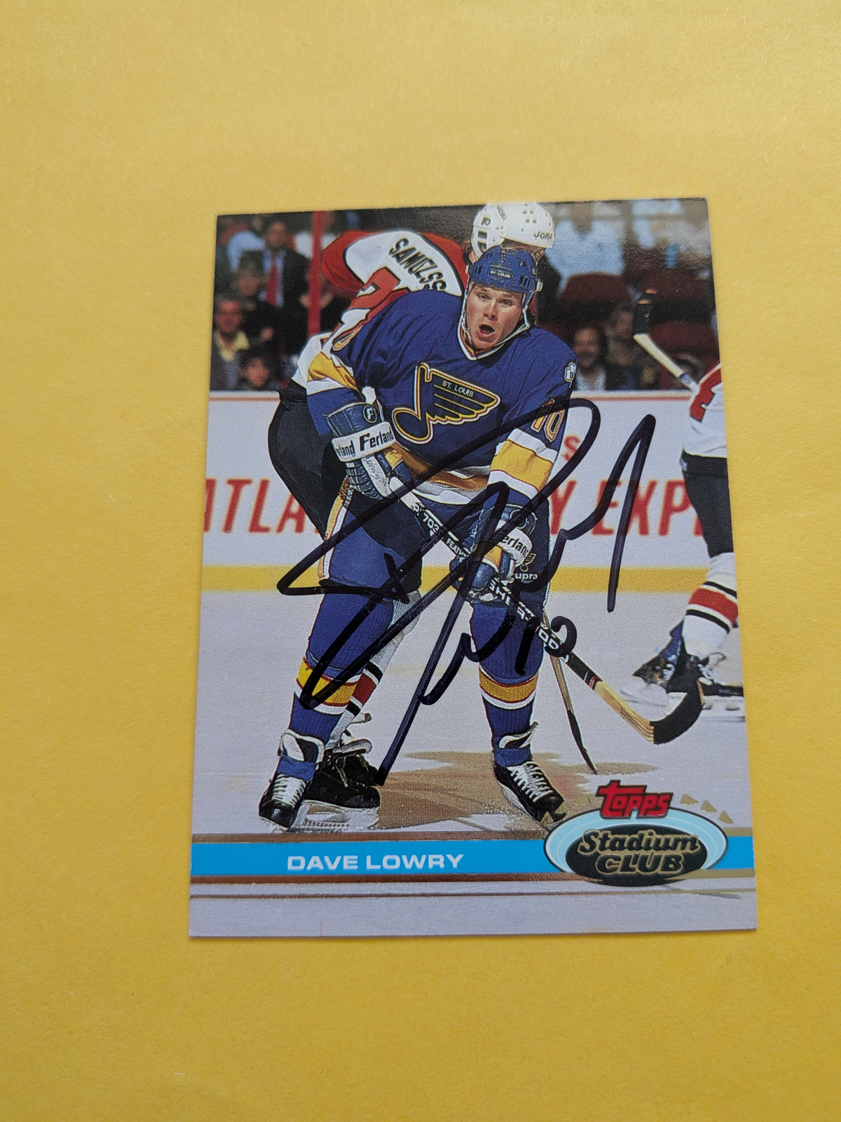 Dave Lowry Signed St. Louis Blues Card E