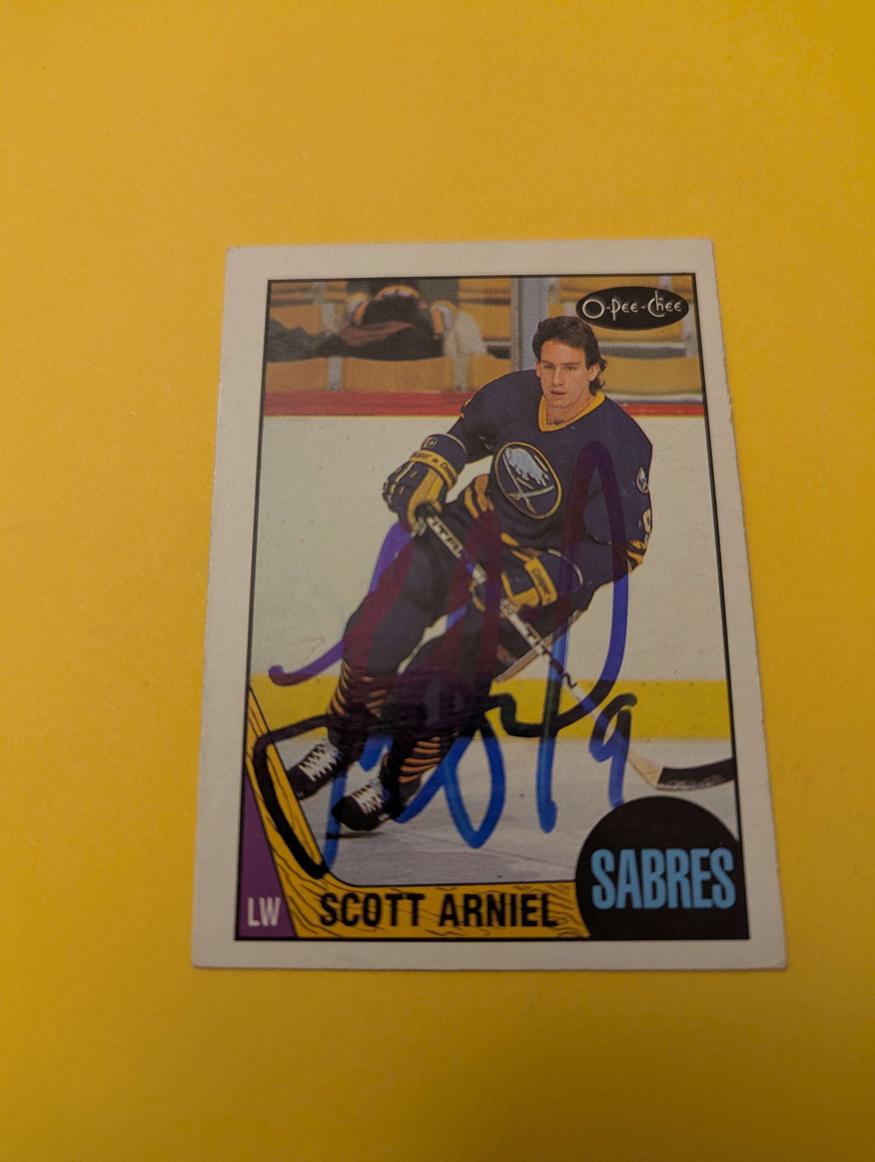 Scott Arniel Signed Buffalo Sabres Card