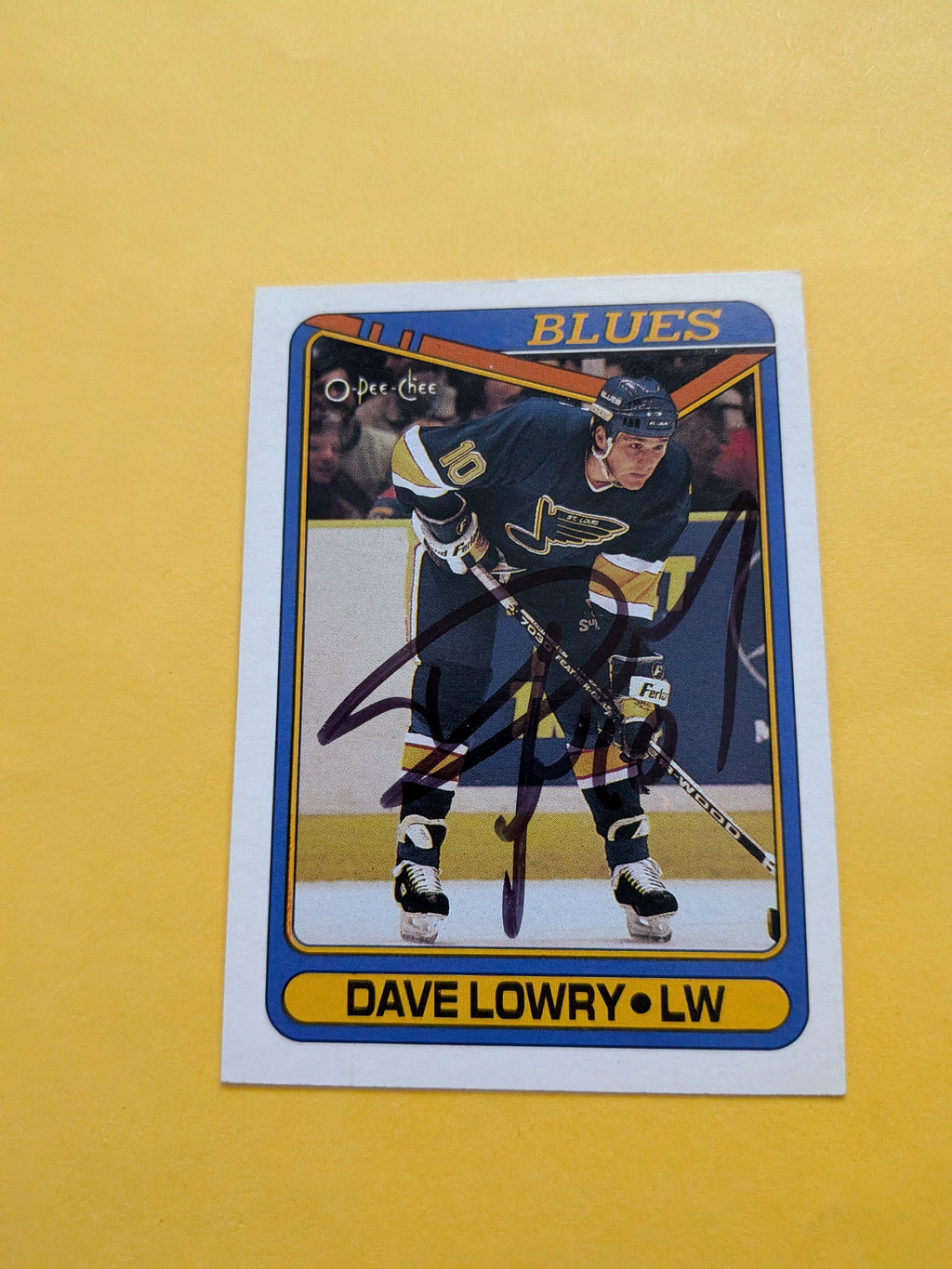 Dave Lowry Signed St. Louis Blues Card A