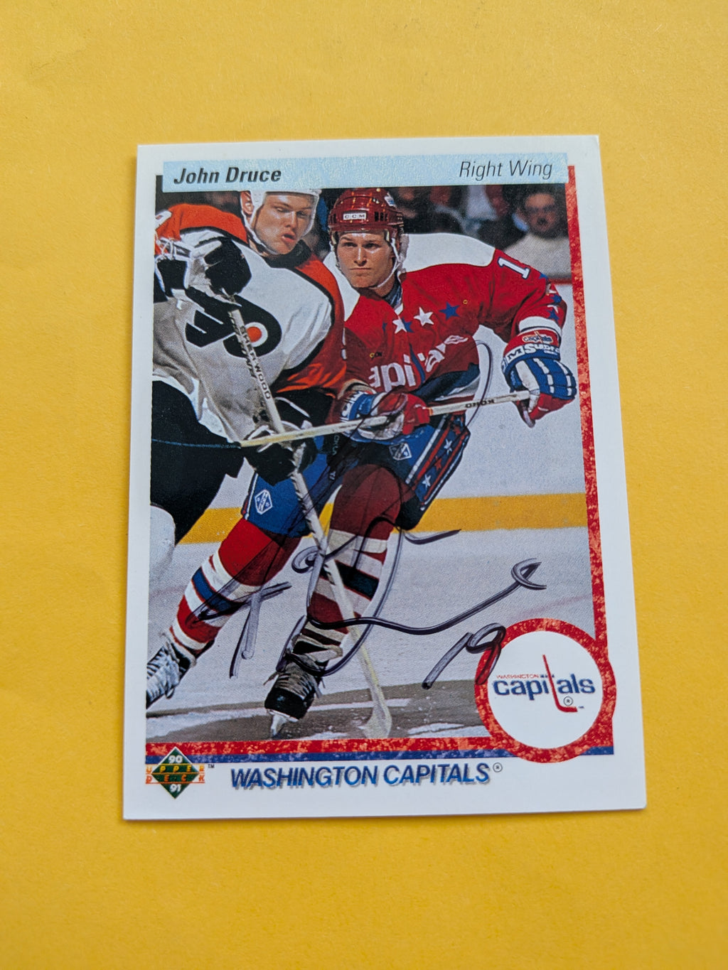 John Druce Signed Washington Capitals Card B